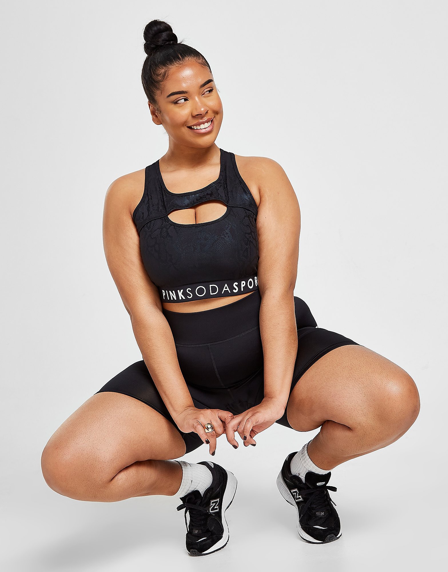 

Pink Soda Sport Plus Size Snake Bra - Black - Womens, Black