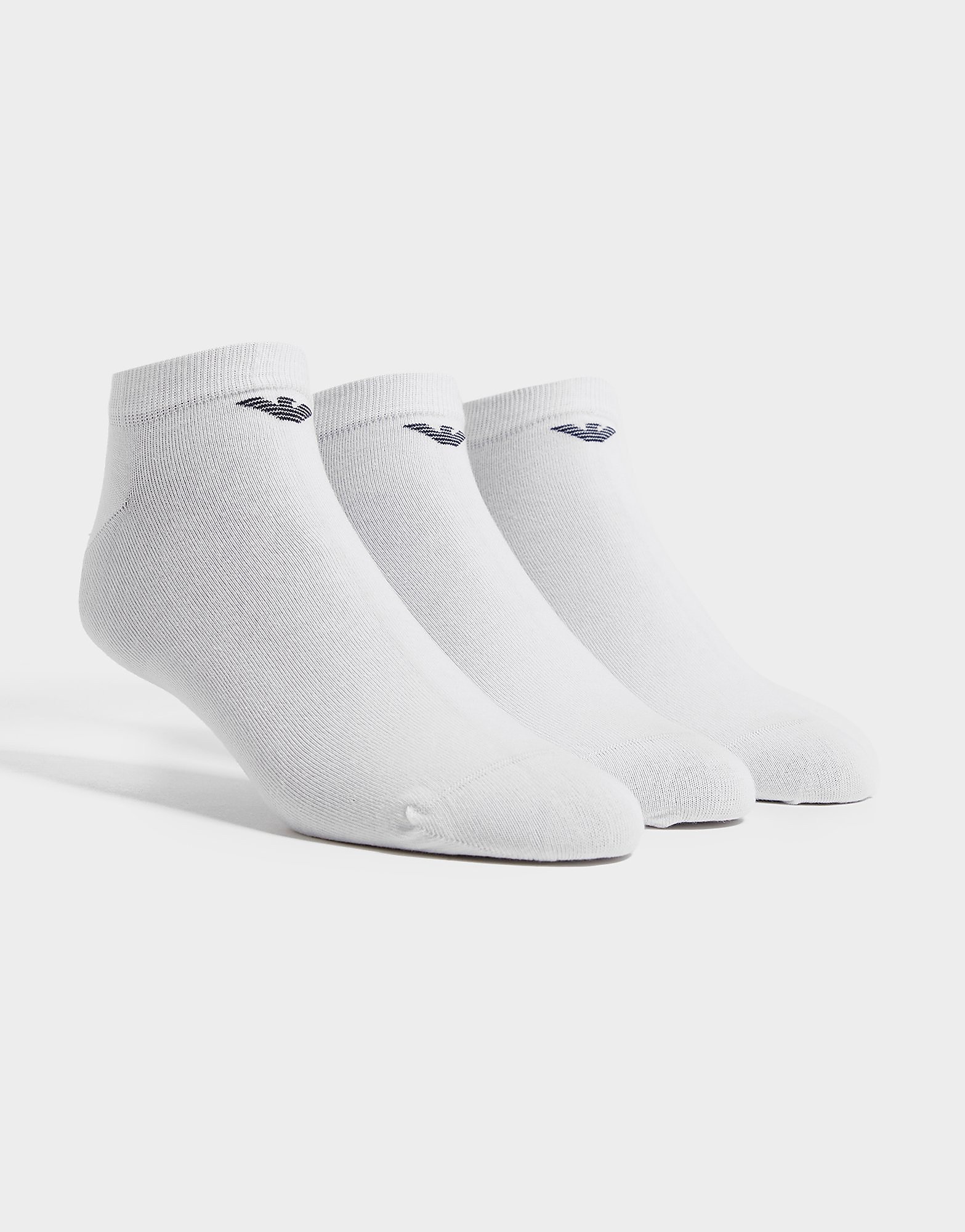 

Emporio Armani 3-Pack No-Show Socks - White - Mens, White