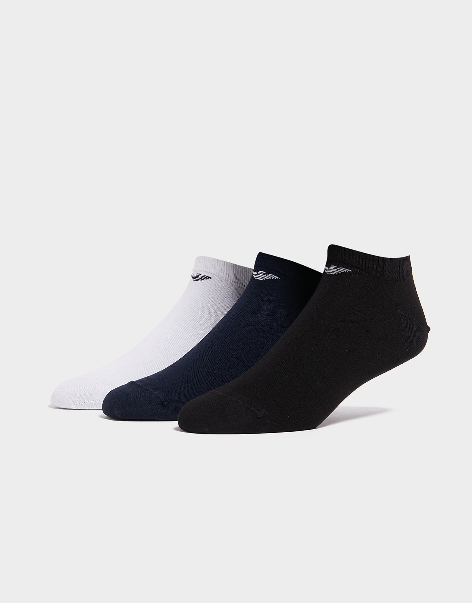 

Emporio Armani 3-Pack No-Show Socks - Black - Womens, Black