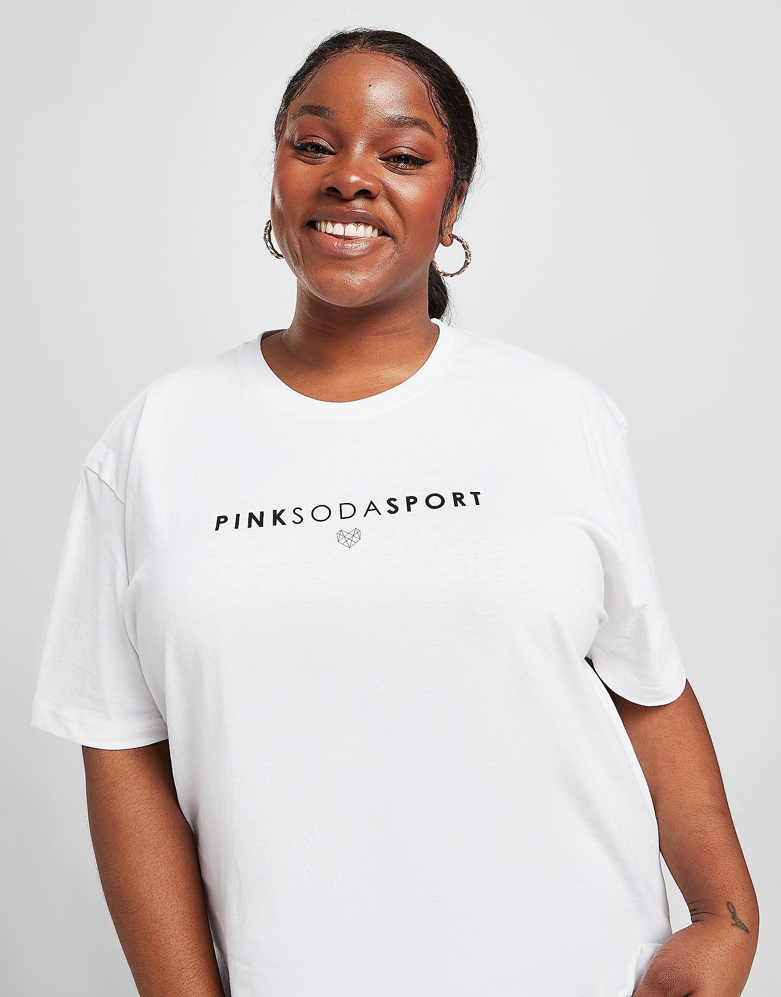 

Pink Soda Sport Plus Size Cora Boyfriend T-Shirt - Only at JD - White - Womens, White