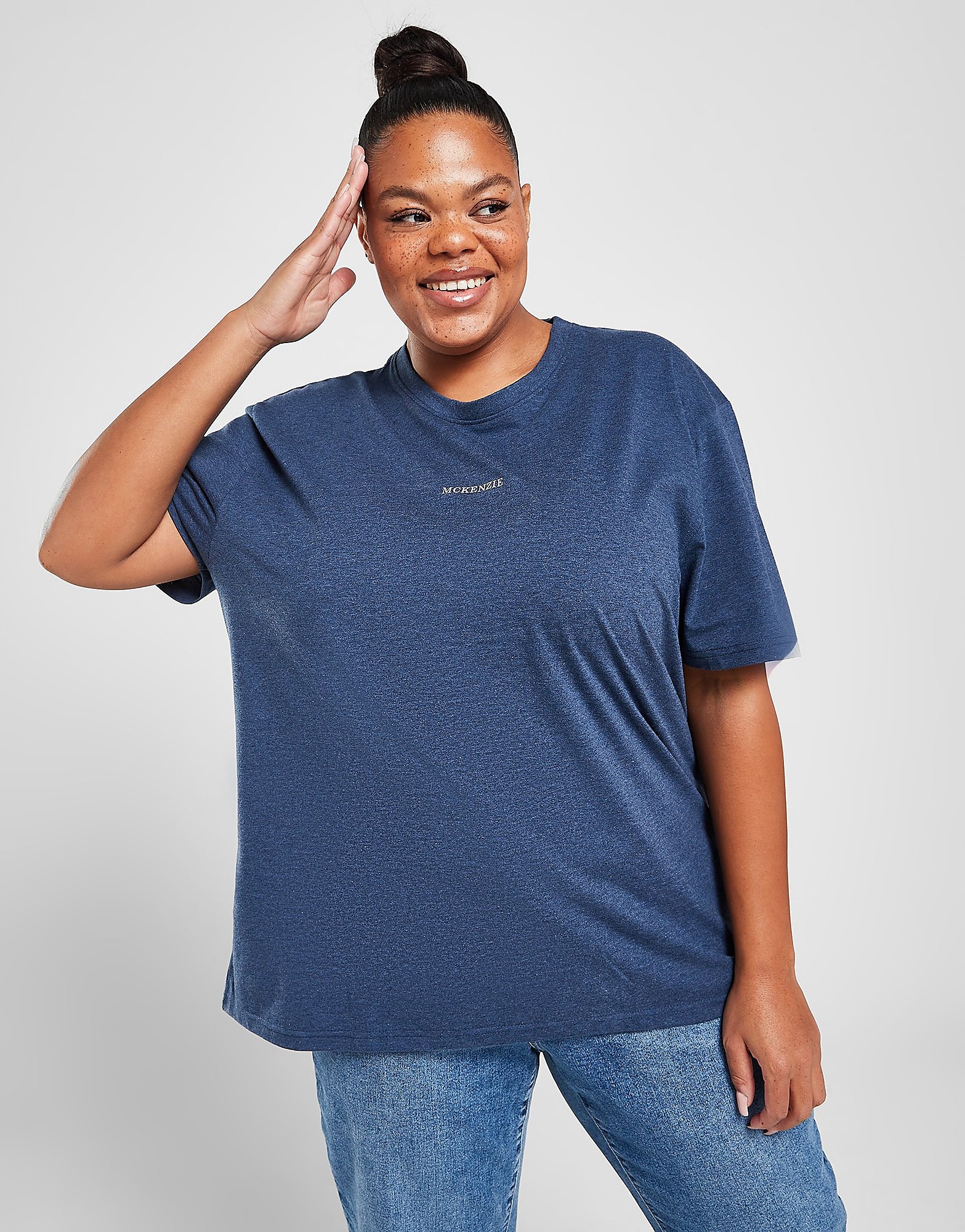 McKenzie Marl Plus Size Boyfriend T-Shirt - Only at JD - Blue - Womens, Blue