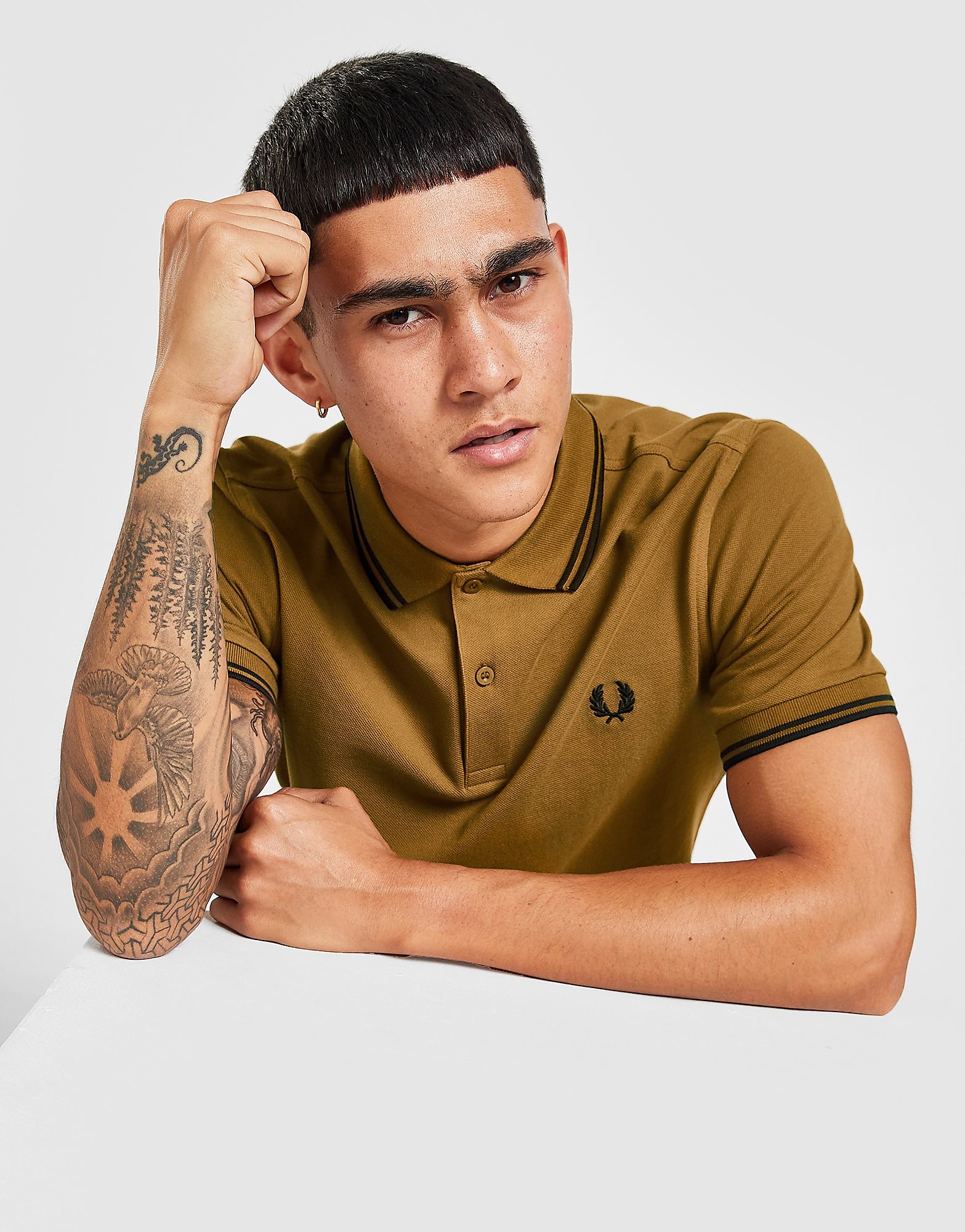 

Fred Perry Twin Tipped Polo Shirt - Brown - Mens, Brown