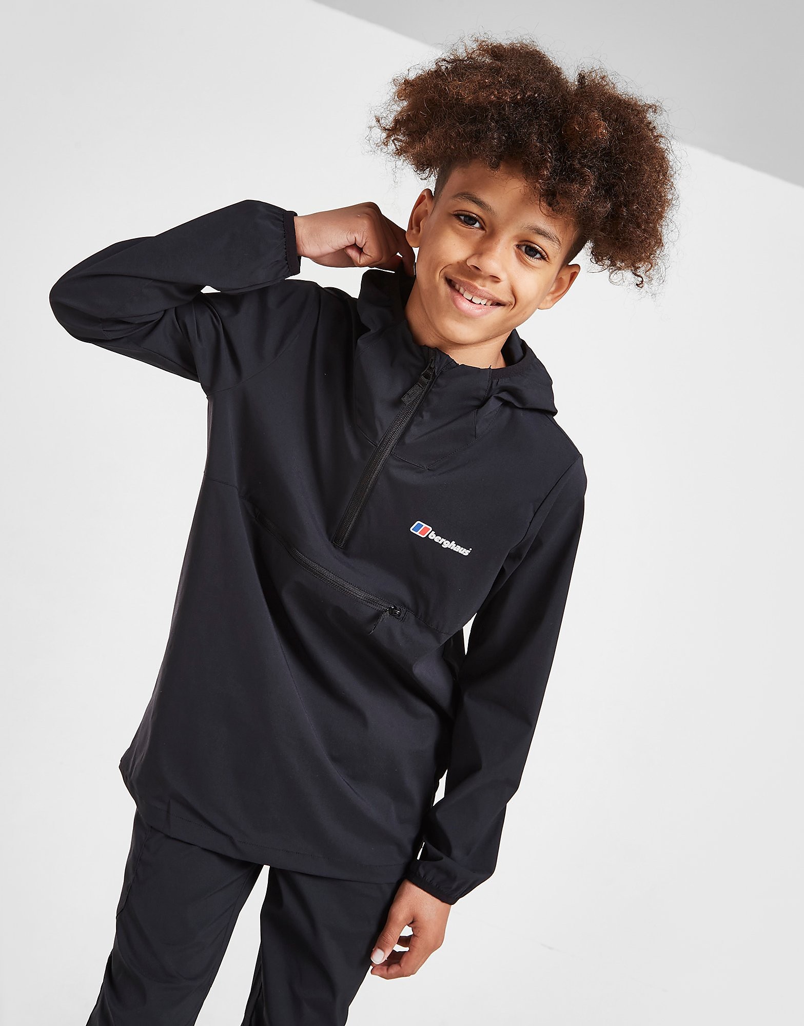 

Berghaus Theran Woven 1/4 Zip Hoodie Junior - Only at JD - Black - Kids, Black