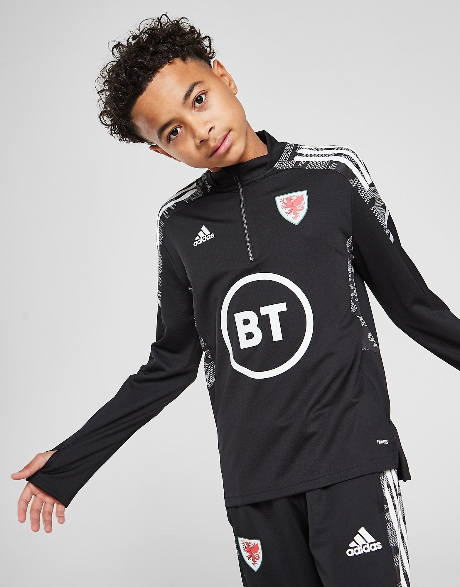 

adidas Wales Condivo21 Training 1/4 Zip Top Junior - Black - Kids, Black