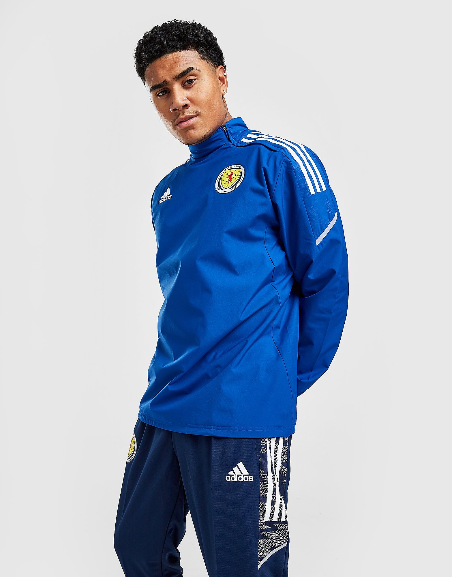 

adidas Scotland Condivo21 Hybrid Top - Blue - Mens, Blue