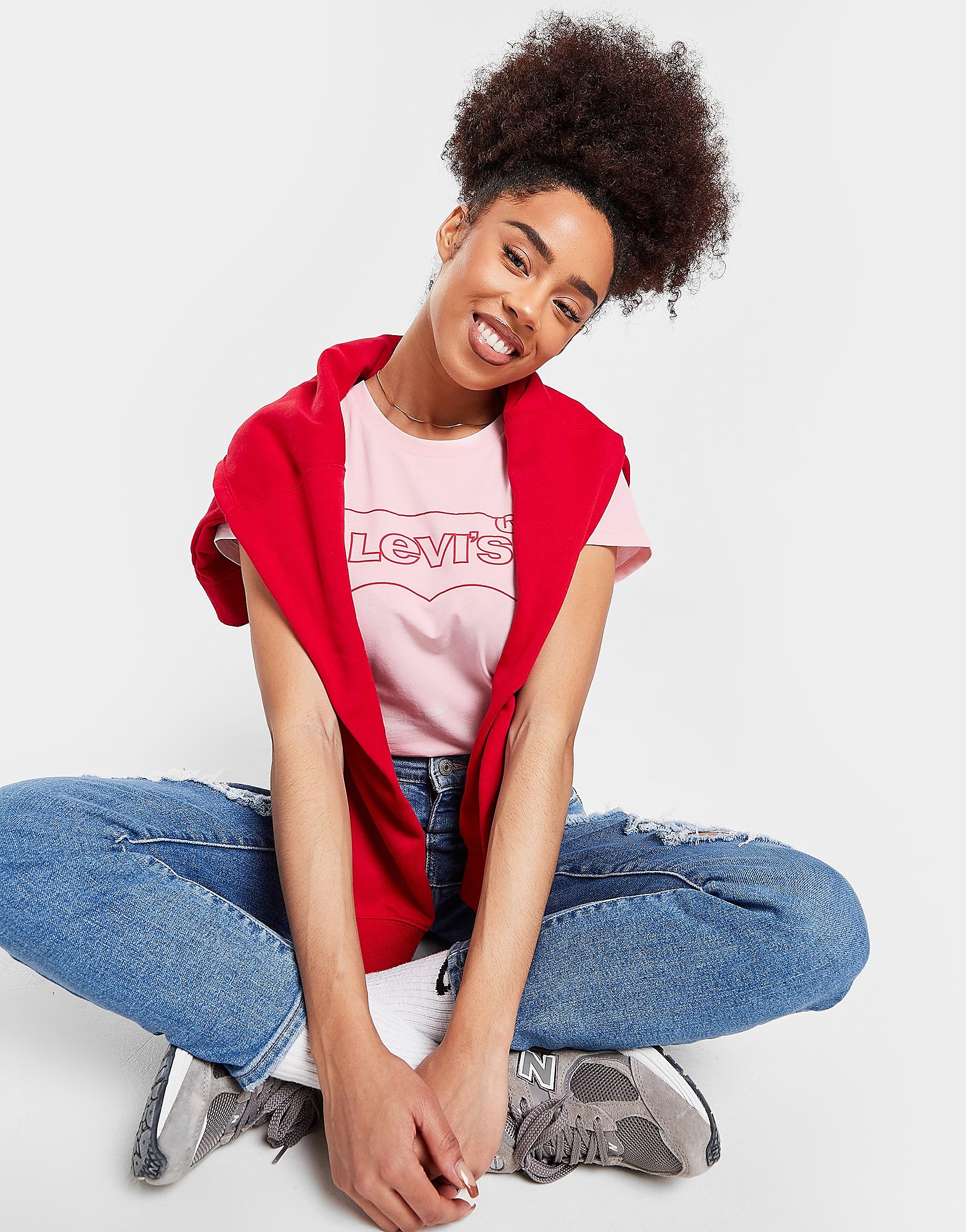 

Levis Batwing Outline Logo T-Shirt - Pink - Womens, Pink