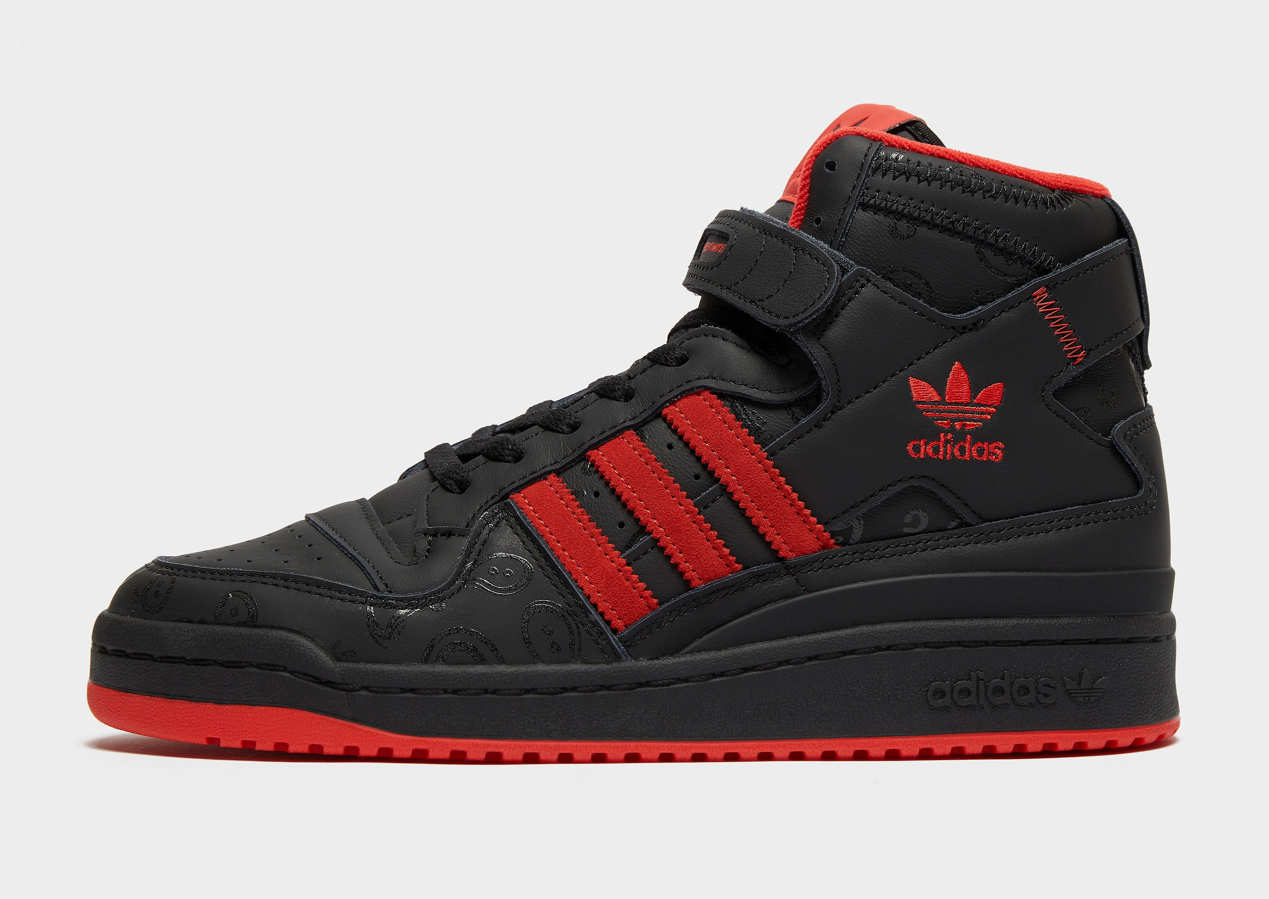 

adidas Originals x KSI Forum Hi - Core Black / Core Black / Red/Red - Mens, Core Black / Core Black / Red/Red