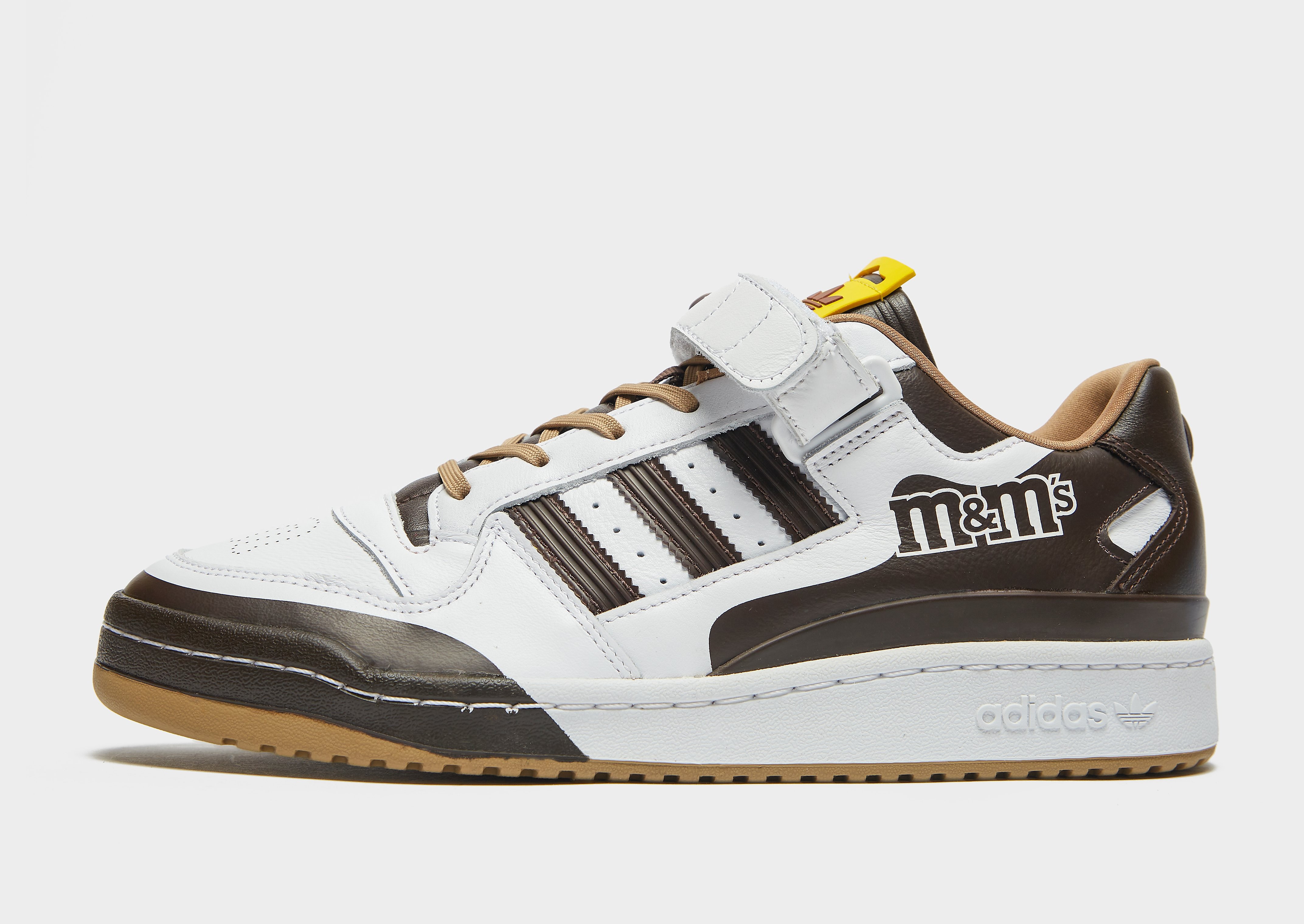 adidas Originals x M&M's Forum Low - Cloud White / Cardboard / Dark Brown/White - Womens, Cloud White / Cardboard / Dark Brown/White