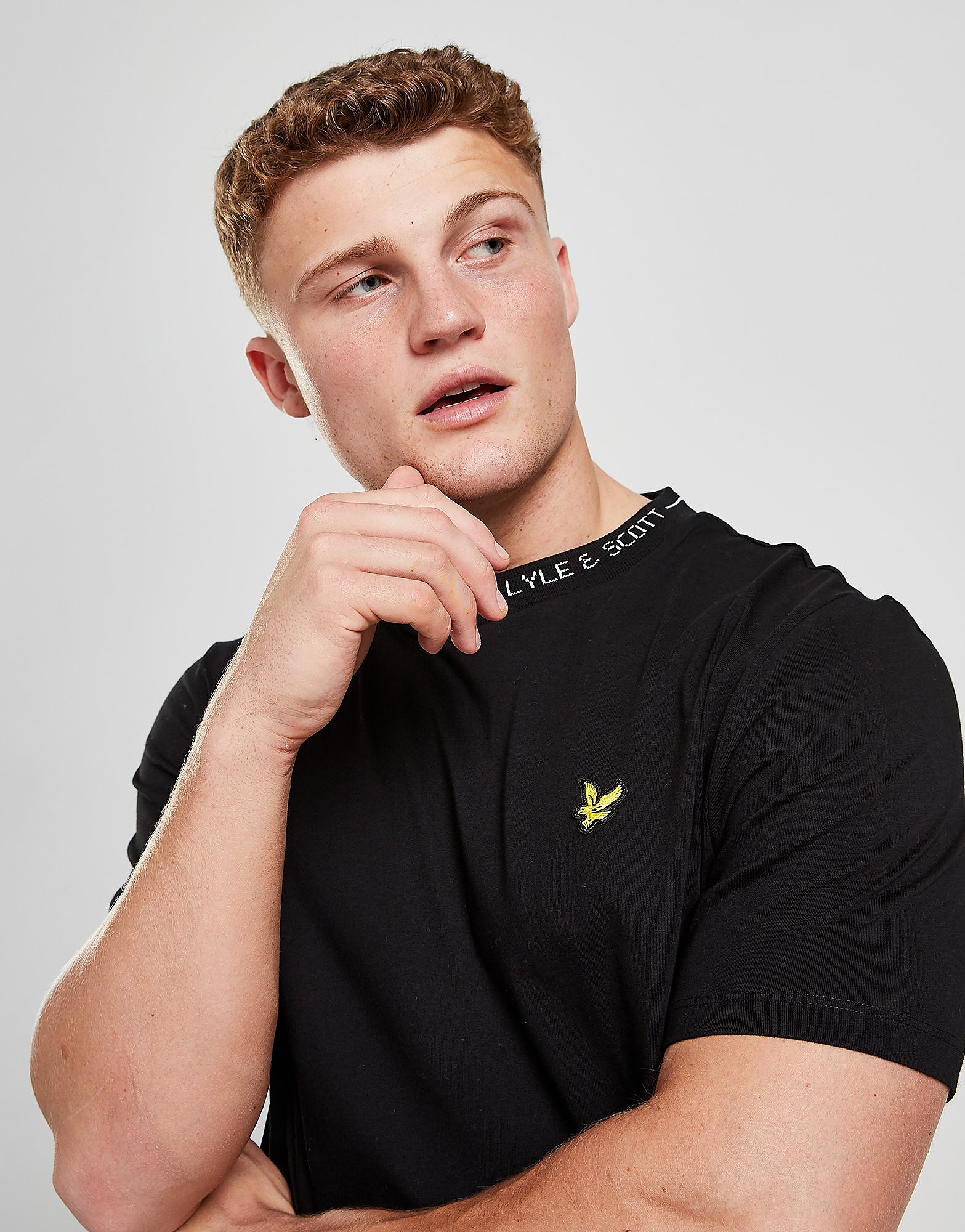 

Lyle & Scott Lined Collar T-Shirt - Black - Mens, Black