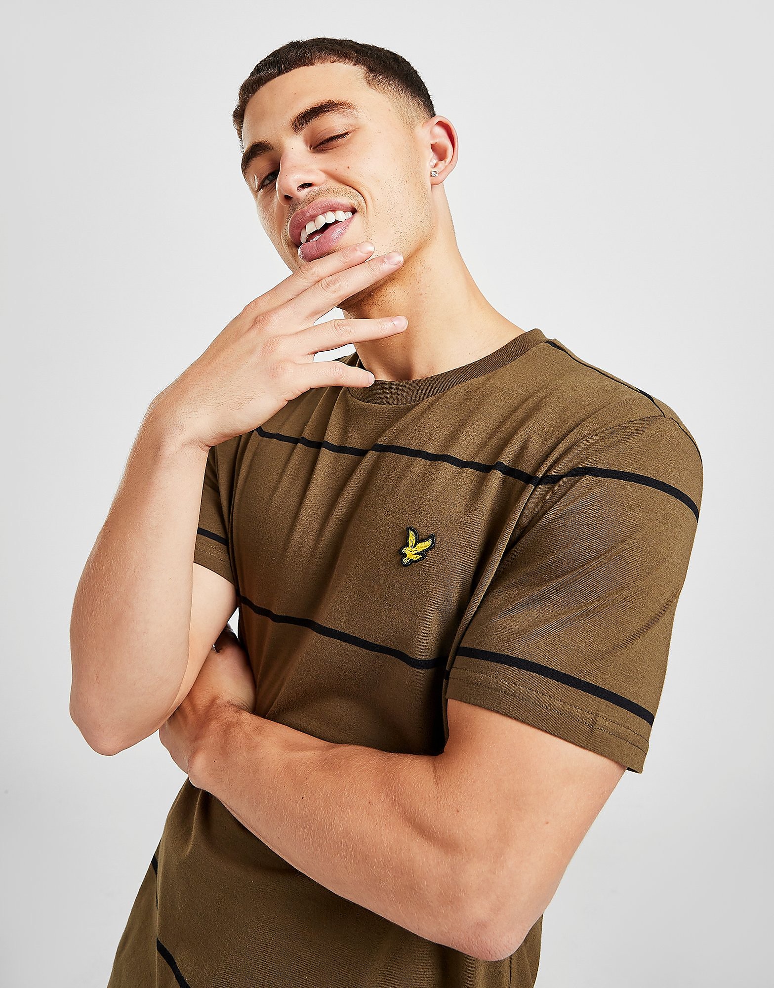 

Lyle & Scott Wide Stripe T-Shirt - Green - Mens, Green
