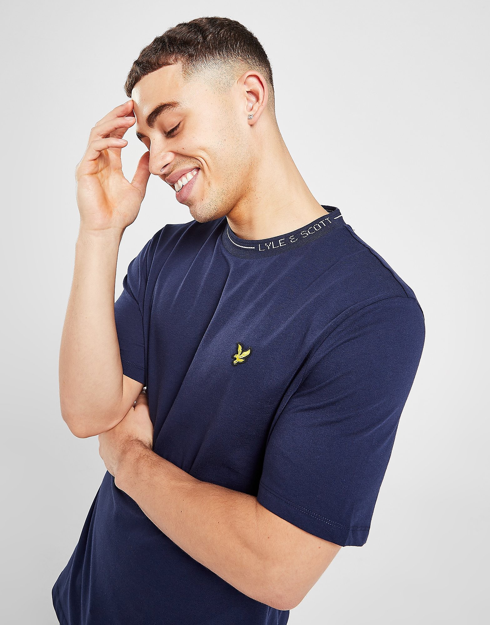 

Lyle & Scott Lined Collar T-Shirt - Blue - Mens, Blue