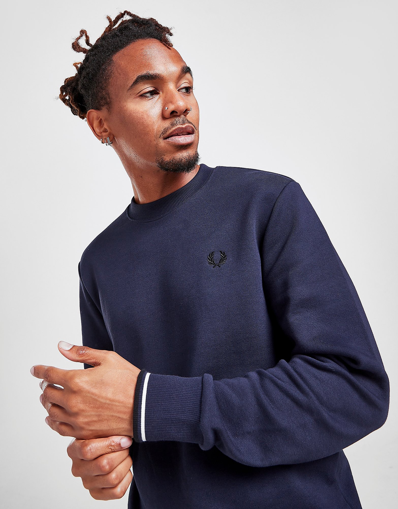 

Fred Perry Twin Tipped Crew Neck Sweatshirt - Navy - Mens, Navy