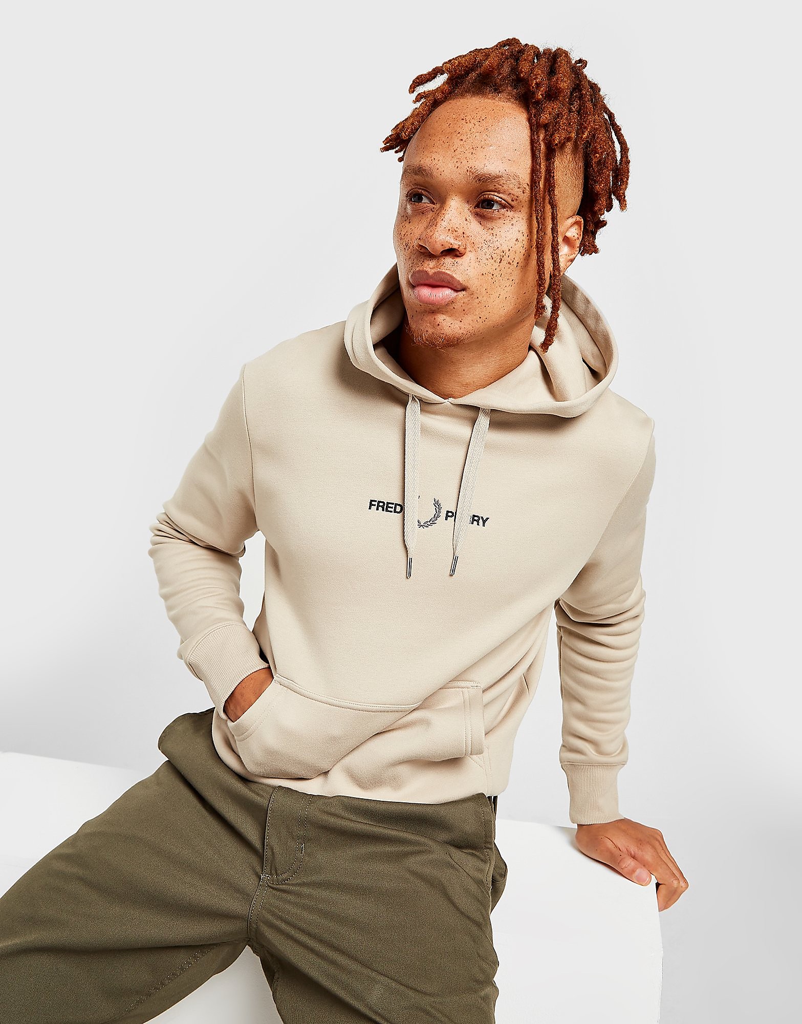 

Fred Perry Central Embroidered Logo Hoodie - Only at JD - Brown - Mens, Brown