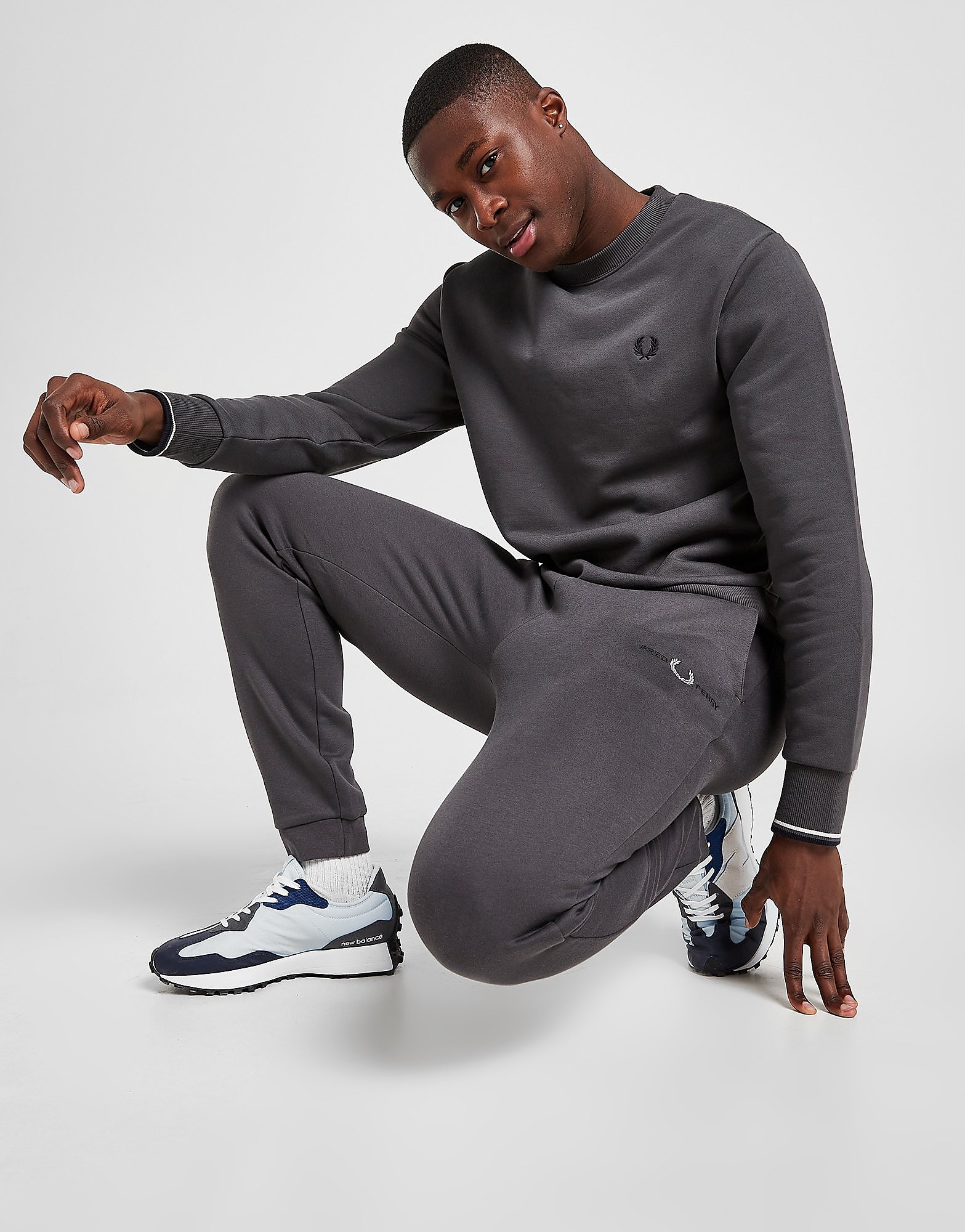 

Fred Perry Embroidered Logo Joggers - Grey - Mens, Grey