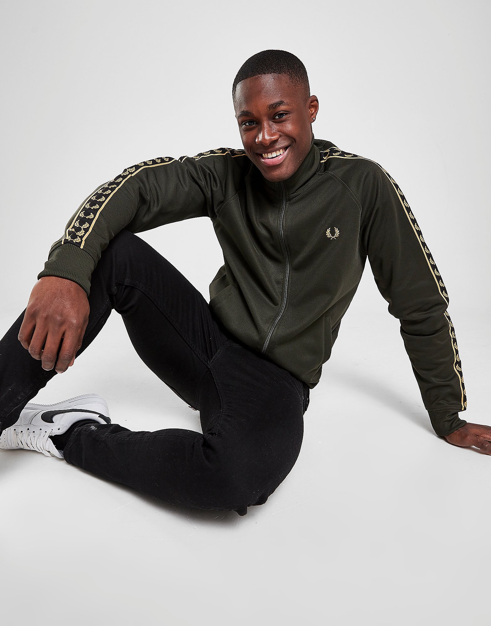 

Fred Perry Gold Tape Track Top - Green - Mens, Green