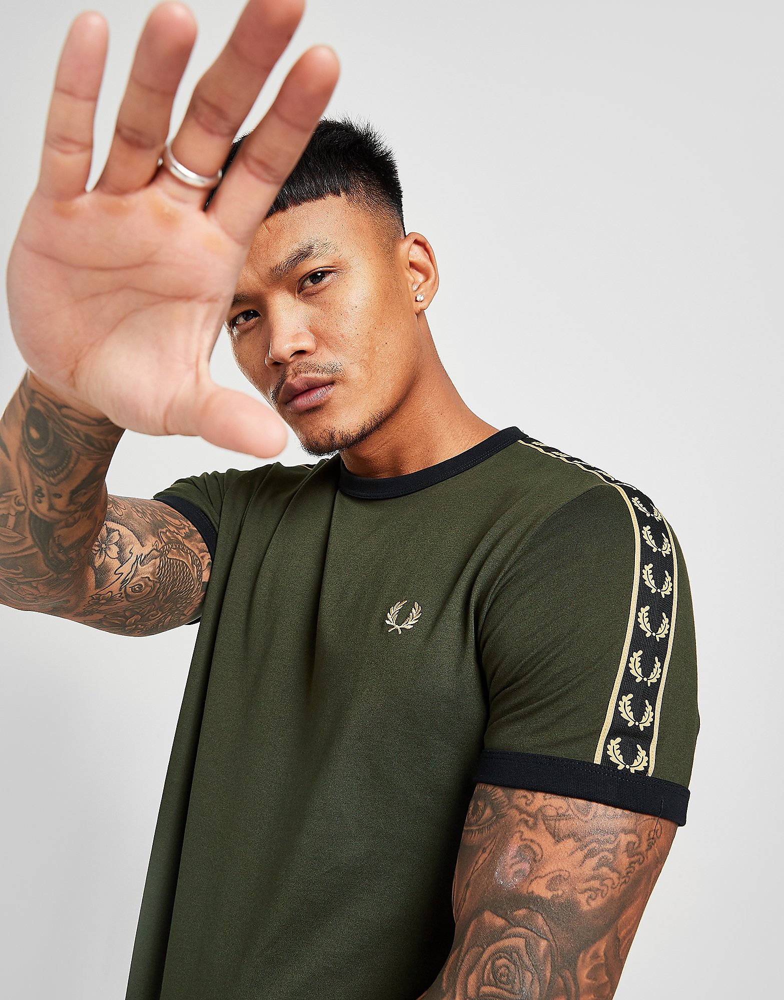 

Fred Perry Taped Ringer T-Shirt - GREEN - Mens, GREEN