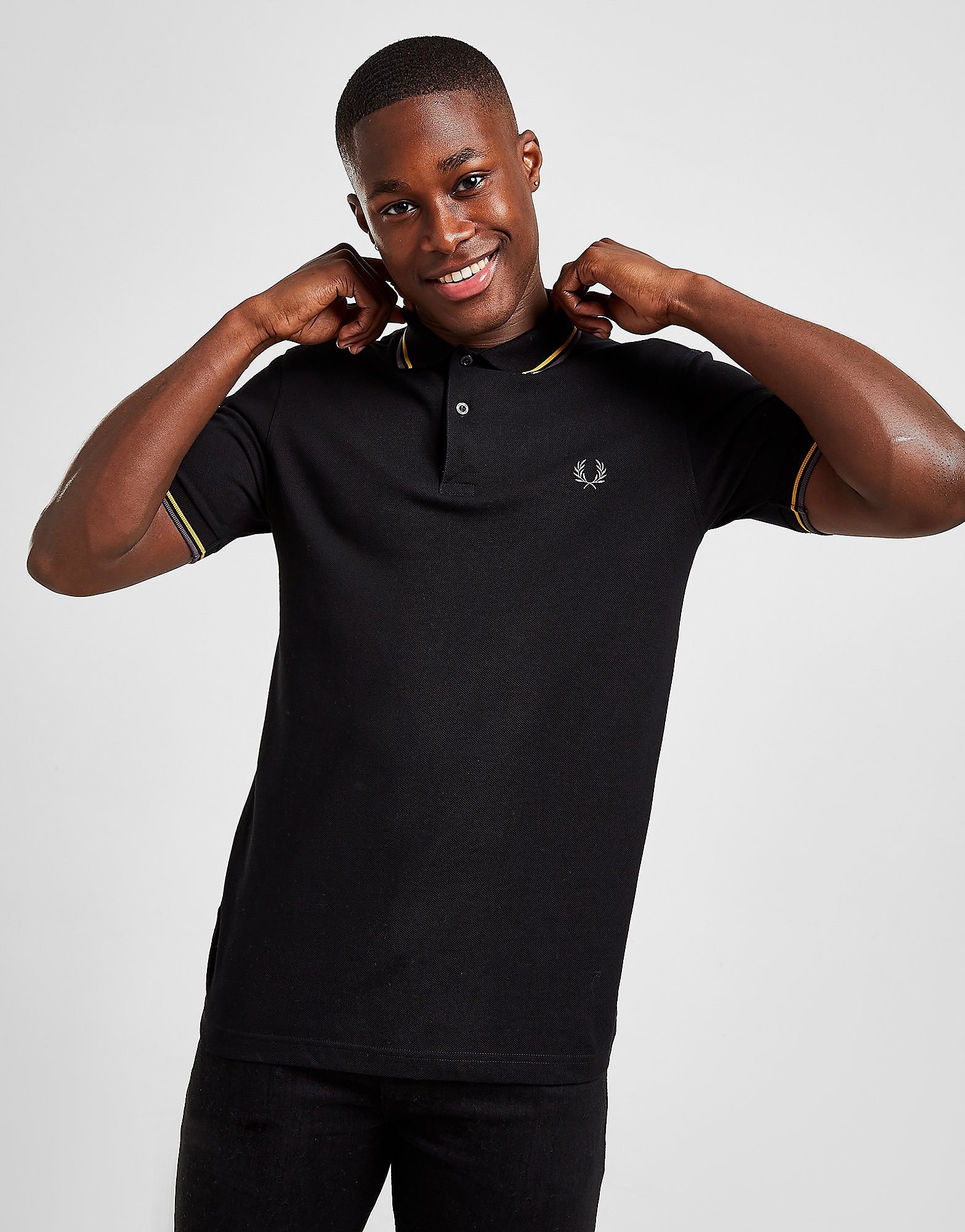 

Fred Perry Twin Tipped Polo Shirt - Black - Mens, Black