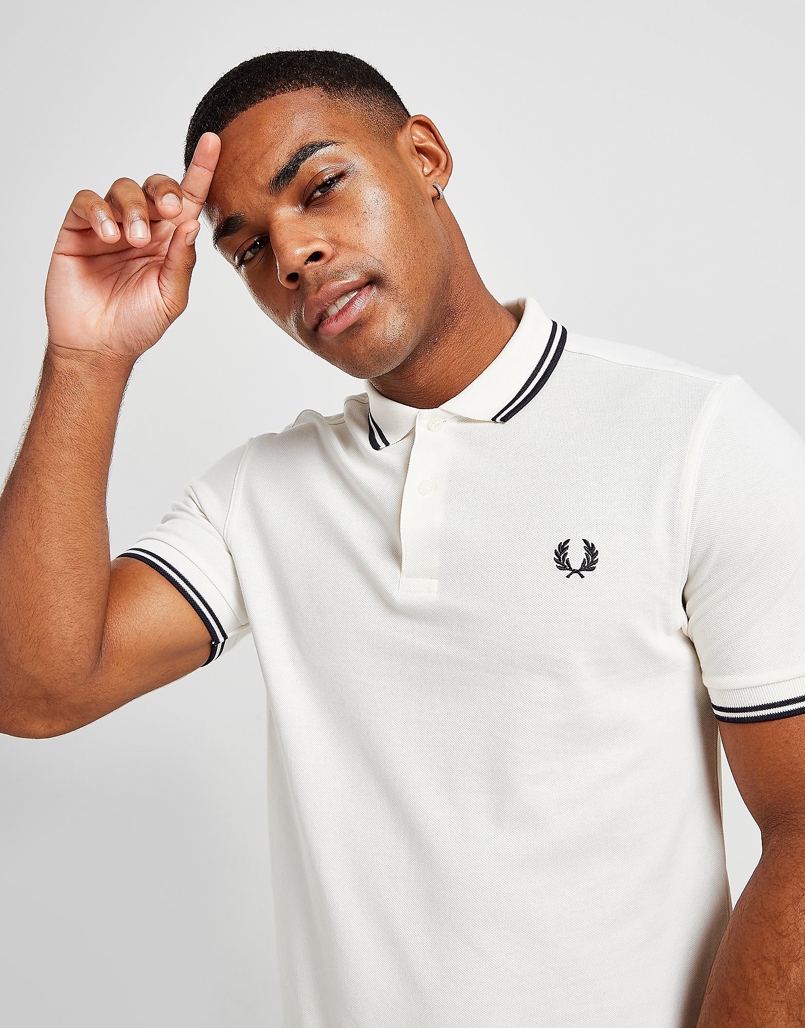 

Fred Perry Twin Tipped Polo Shirt - White - Mens, White