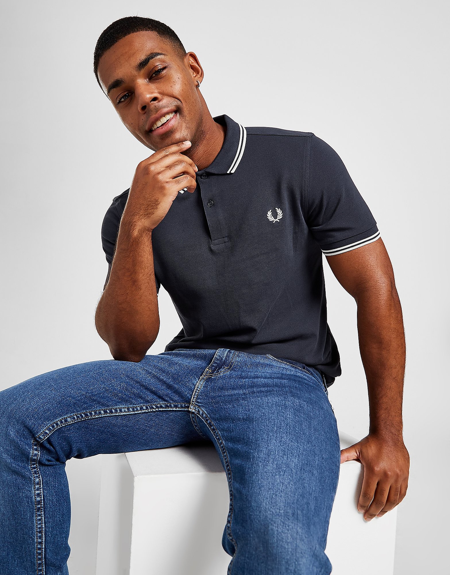

Fred Perry Twin Tipped Polo Shirt - Navy - Mens, Navy