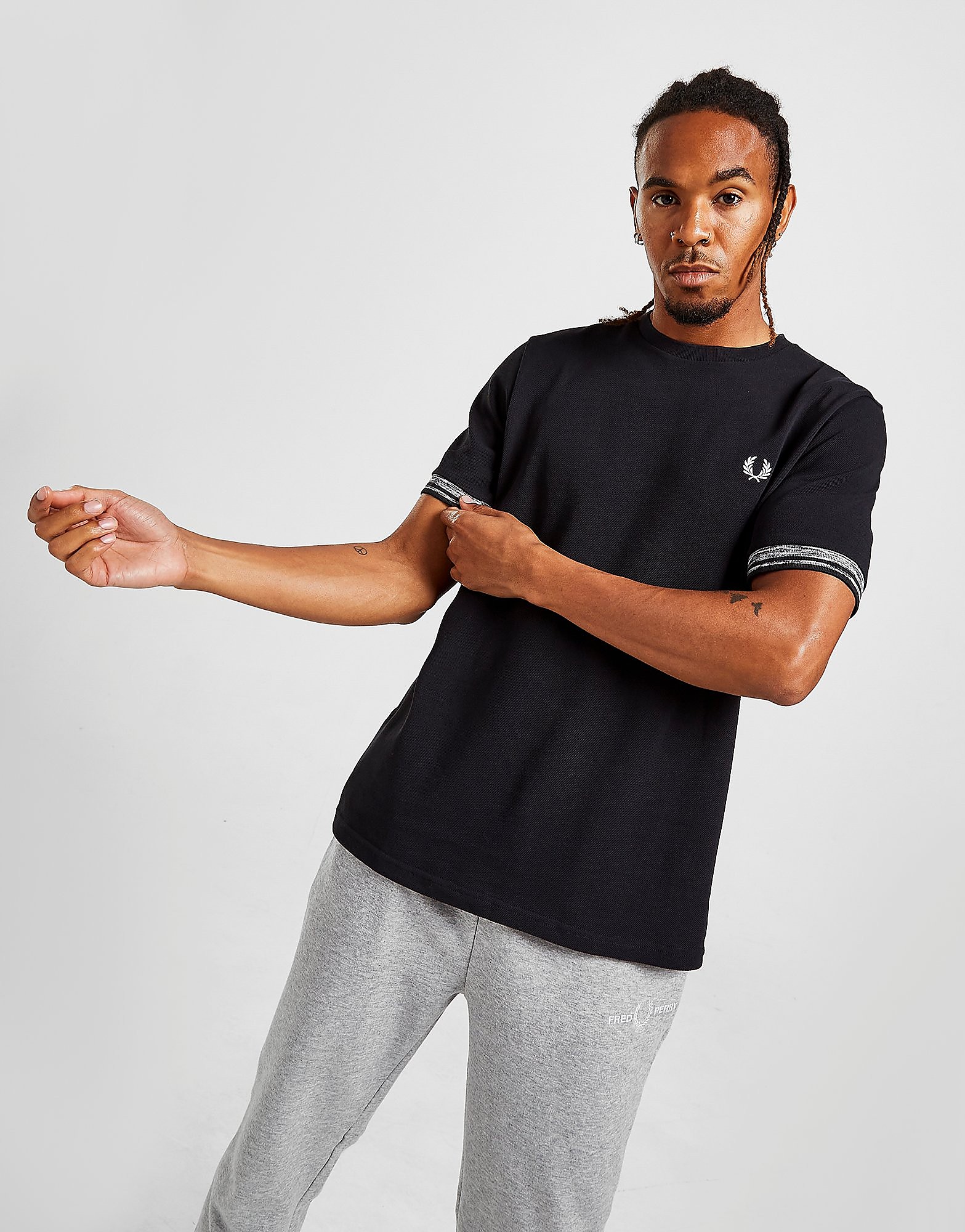 

Fred Perry Space Dye Tipped T-Shirt - Black - Mens, Black