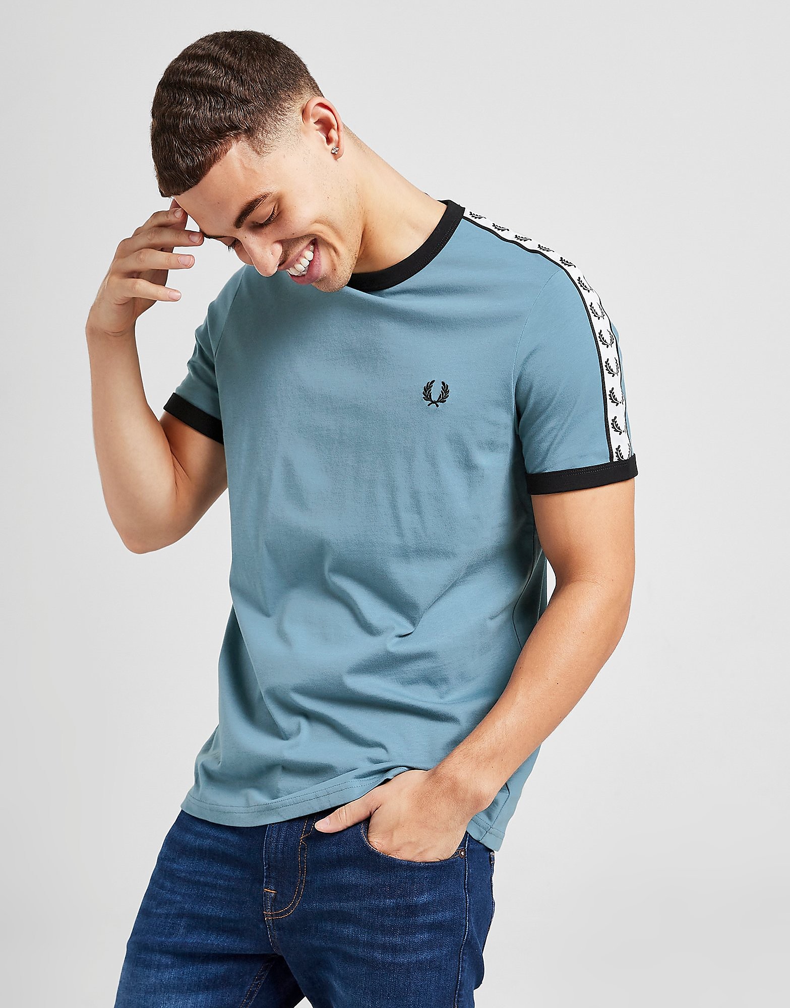 

Fred Perry Taped Ringer T-Shirt - Blue - Mens, Blue