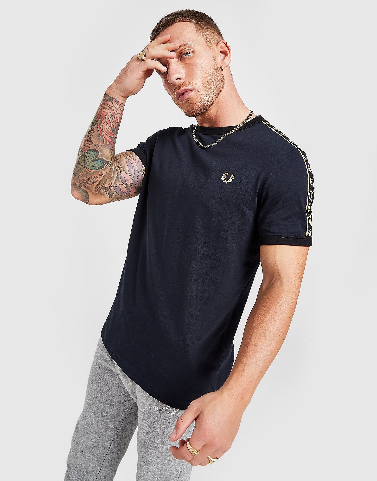 

Fred Perry Taped Ringer T-Shirt - Blue - Mens, Blue