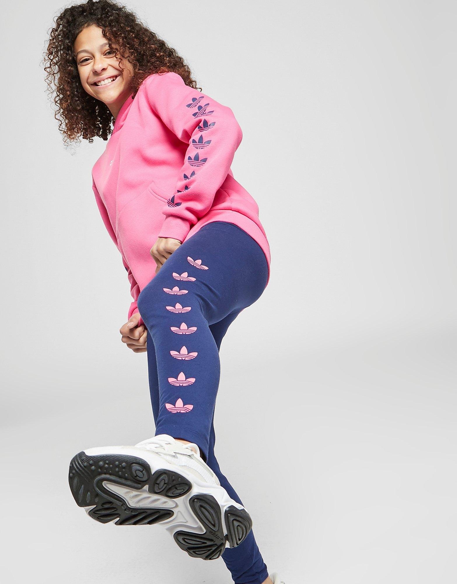 adidas Originals Girls' Repeat Trefoil Leggings Junior - Only at JD - Blue - Kids, Blue