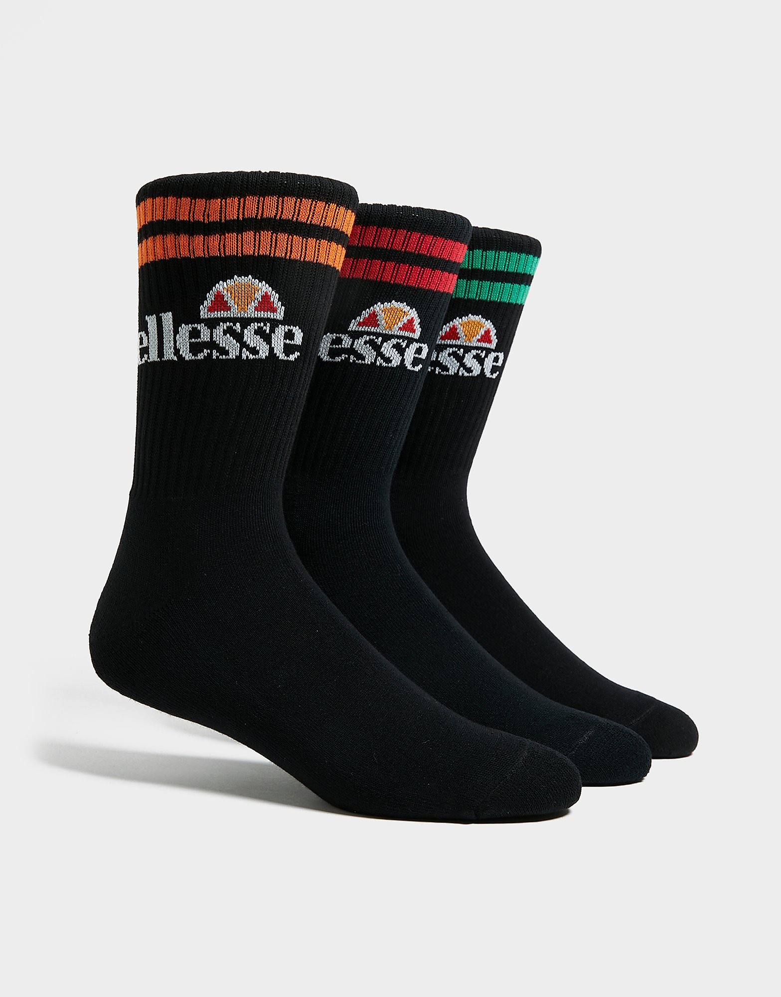 

Ellesse 3 Pack Heritage Core Crew Socks - Black - Mens, Black