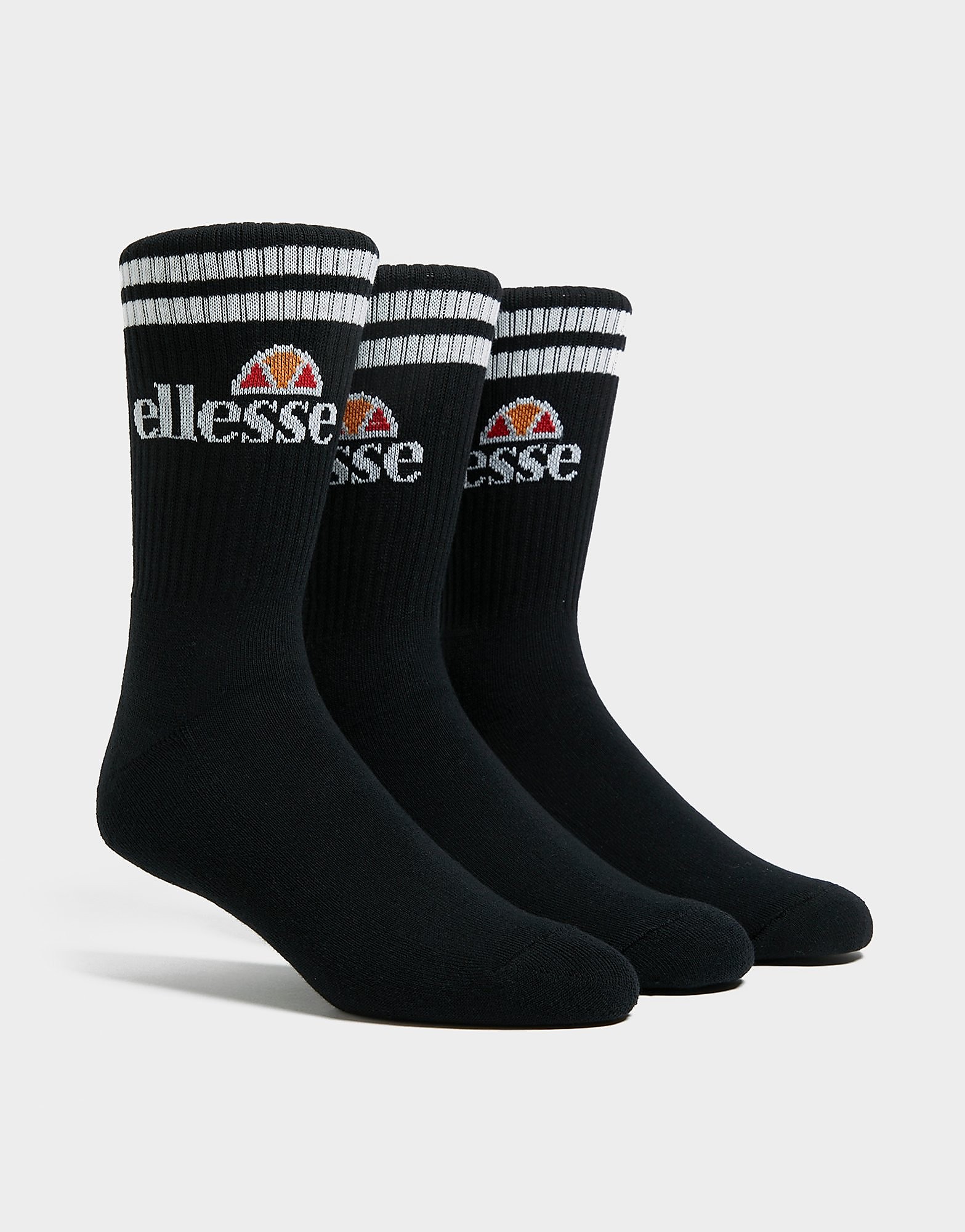 

Ellesse 3 Pack Heritage Core Crew Socks - Black - Mens, Black
