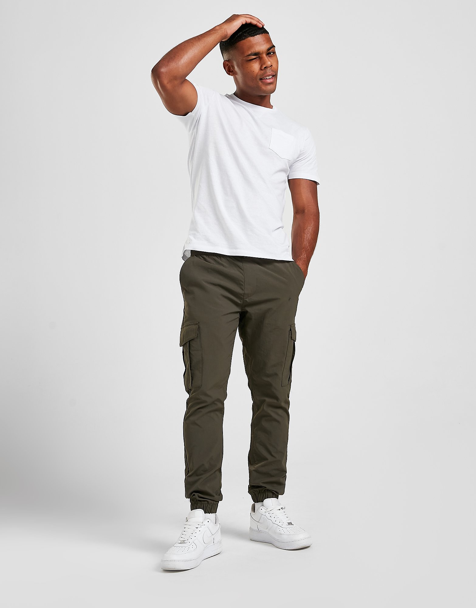 

Brave Soul Cuffed Taslan Cargo Pants - Green, Green