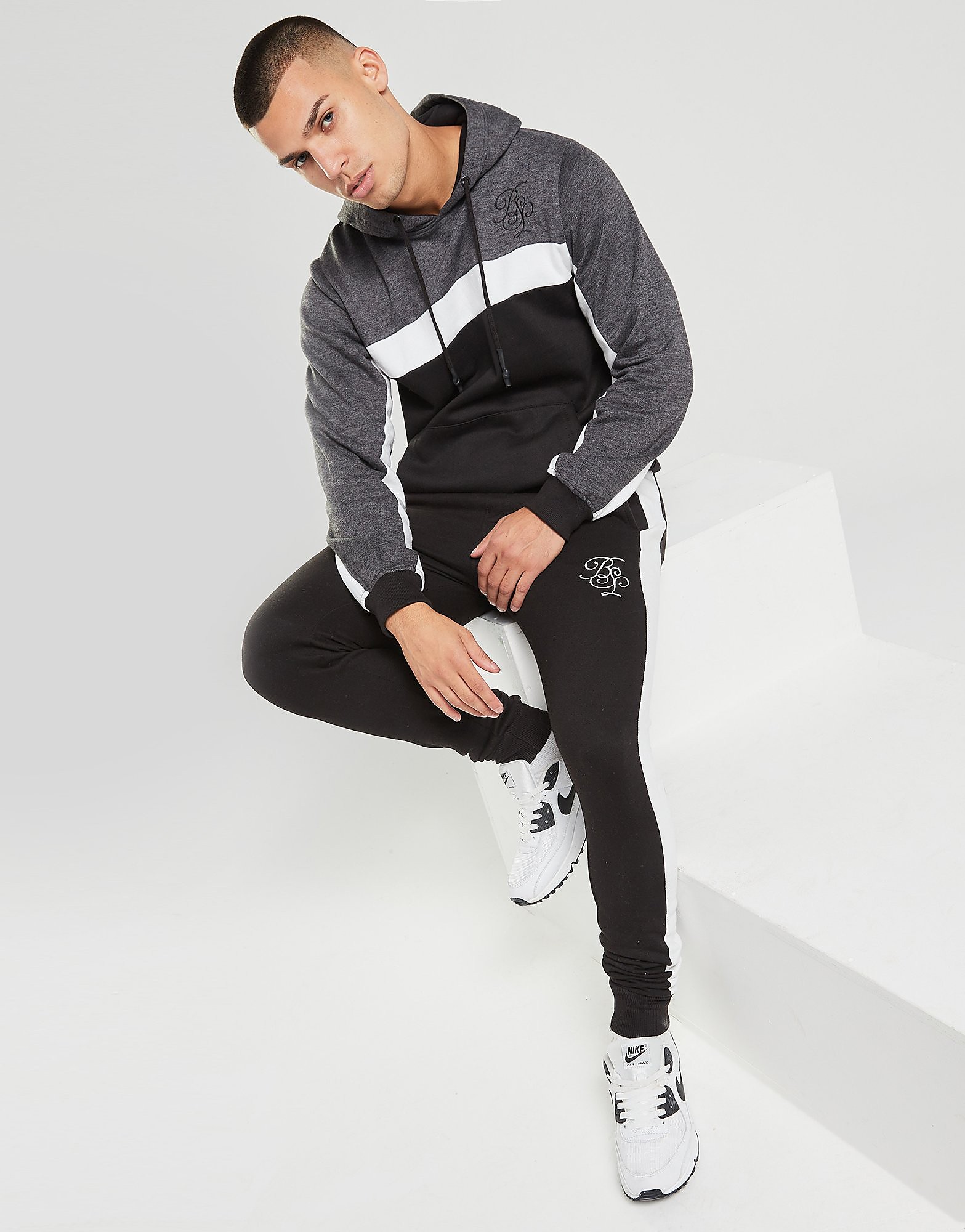 

Brave Soul Colour Block Panel Tracksuit - Black - Mens, Black