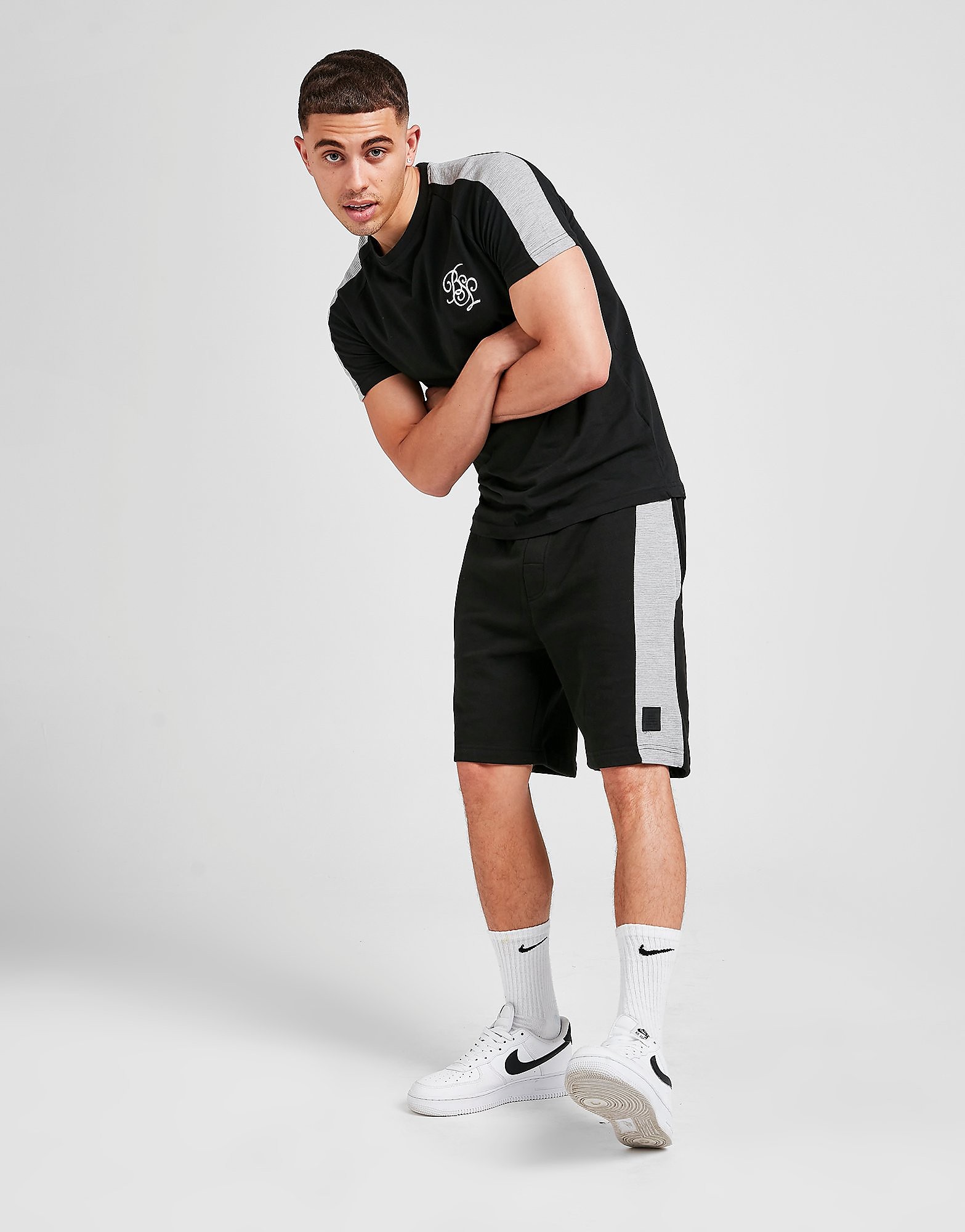 

Brave Soul Colour Block Twin Set - Black/Grey - Mens, Black/Grey