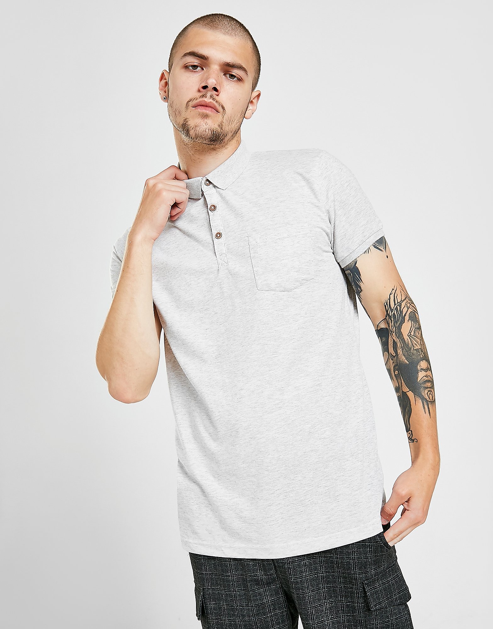 

Brave Soul Pocket Polo Shirt - Grey - Mens, Grey