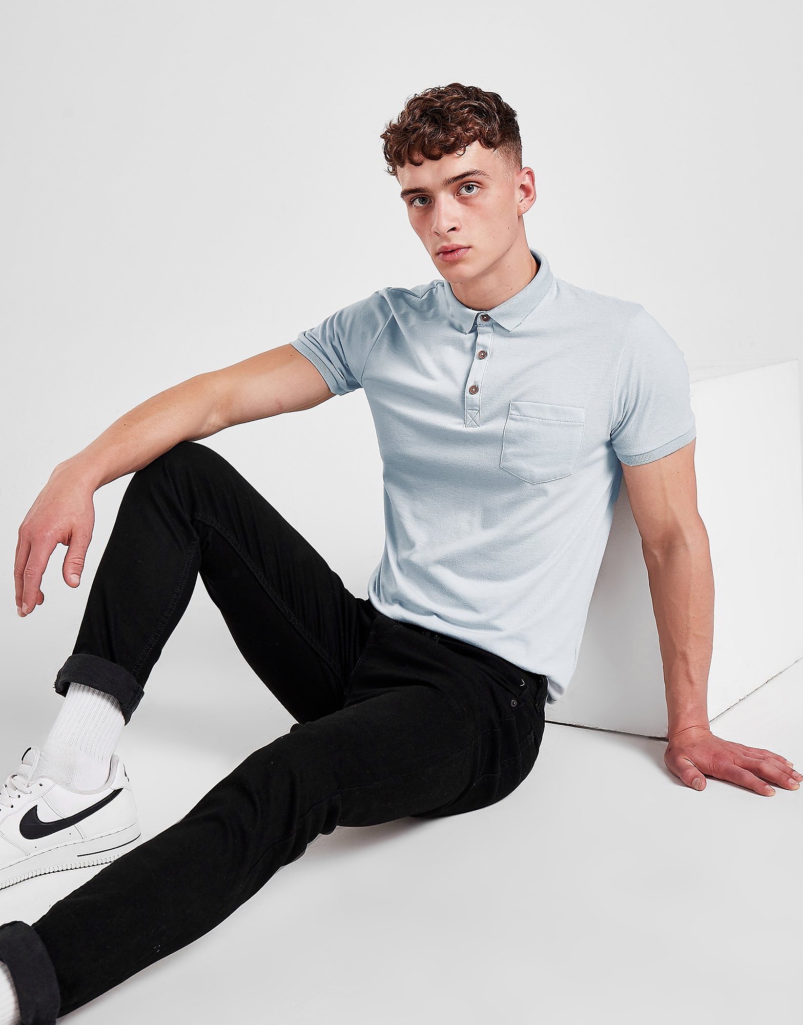 

Brave Soul Pocket Polo Shirt - Blue - Mens, Blue