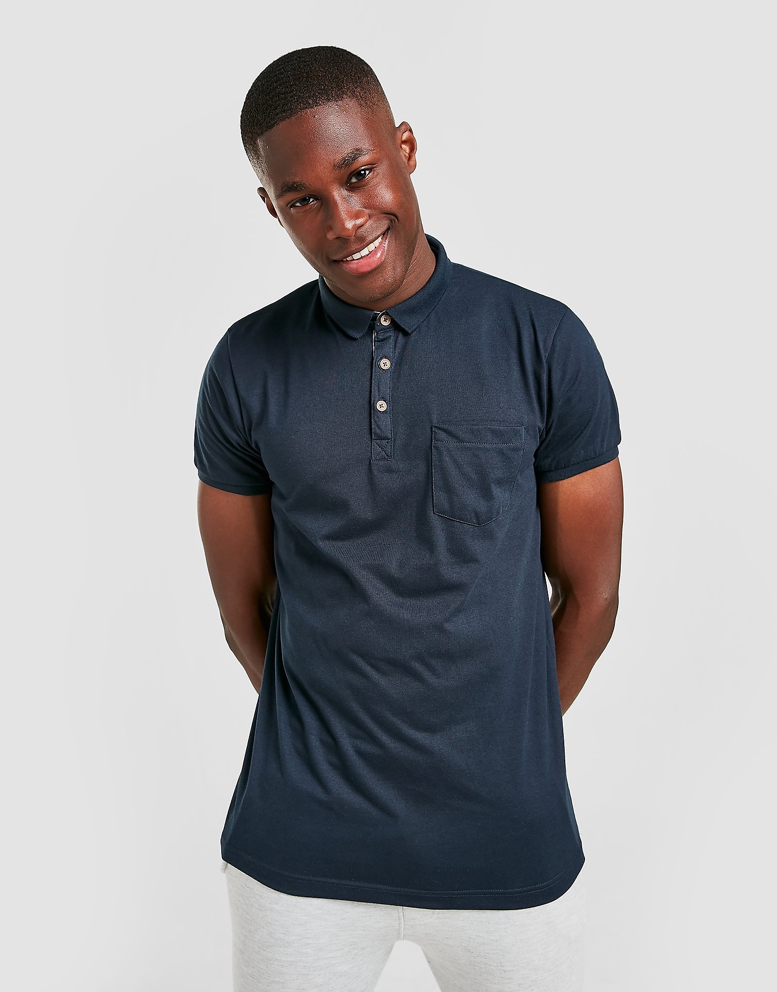 

Brave Soul Pocket Polo Shirt - Navy - Mens, Navy