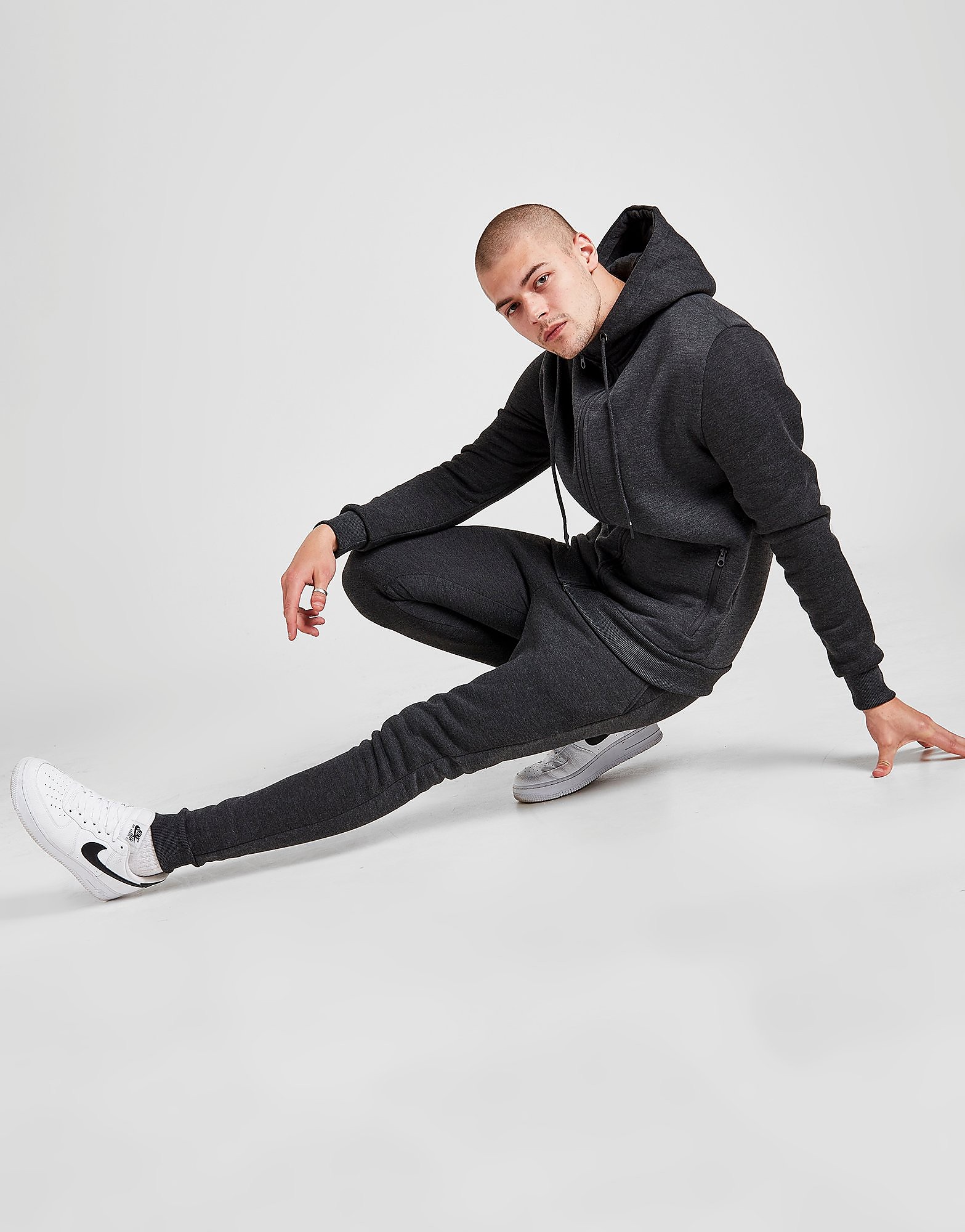 

Brave Soul Full Zip Hooded Fleece Tracksuit - Navy - Mens, Navy