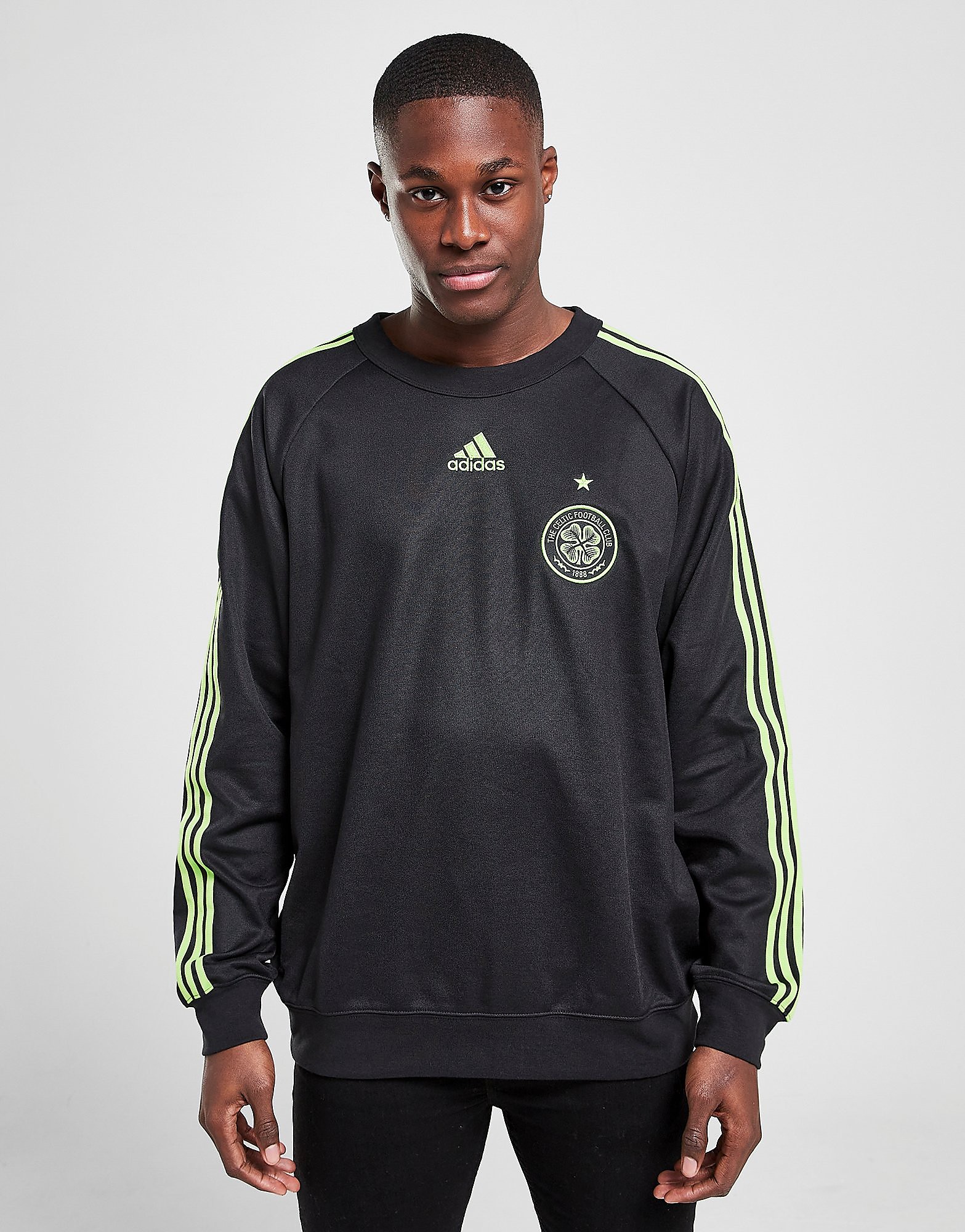 

adidas Celtic FC Teamgeist Crew Sweatshirt - Black - Mens, Black