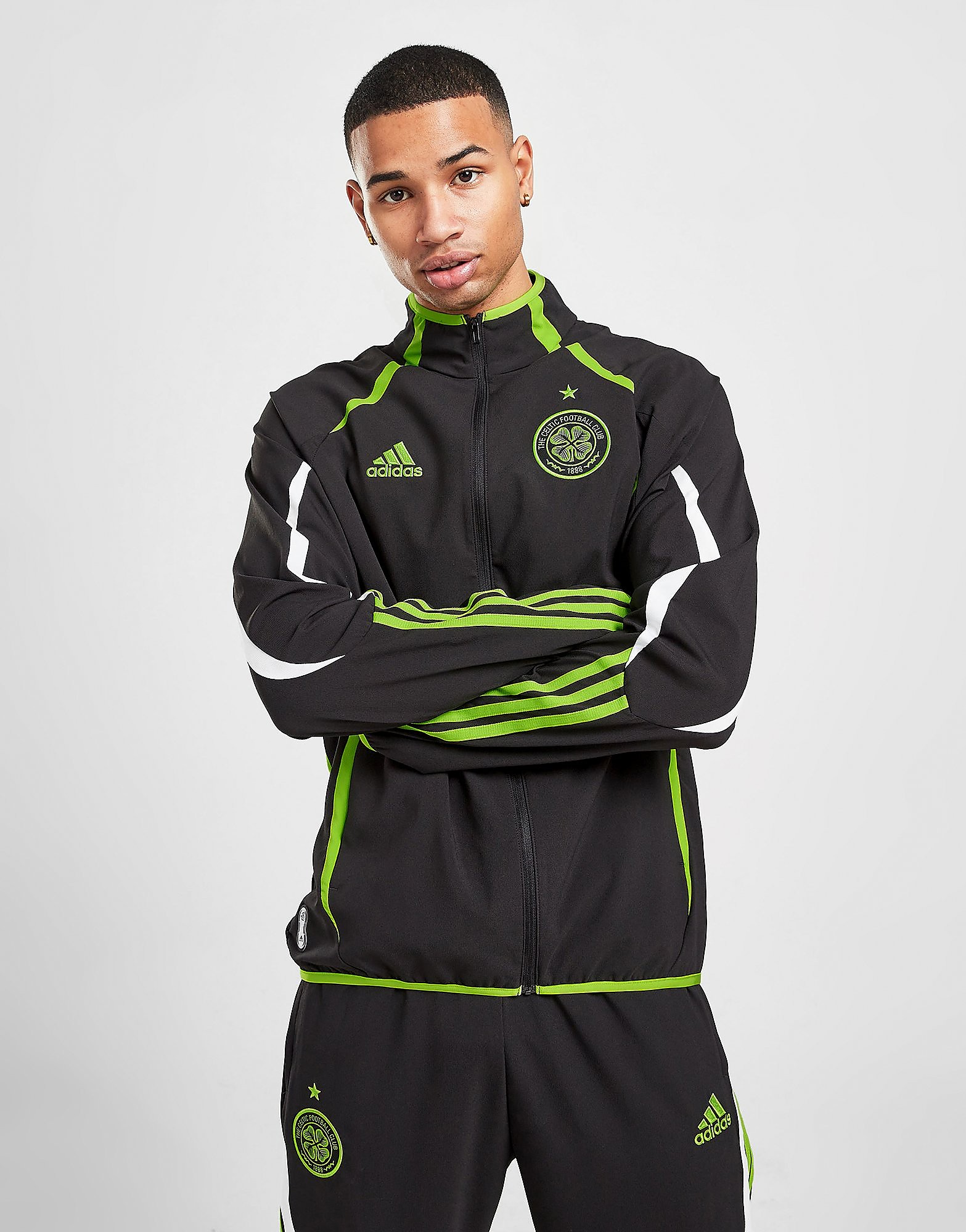 

adidas Celtic FC Teamgeist Woven Jacket - Black - Mens, Black