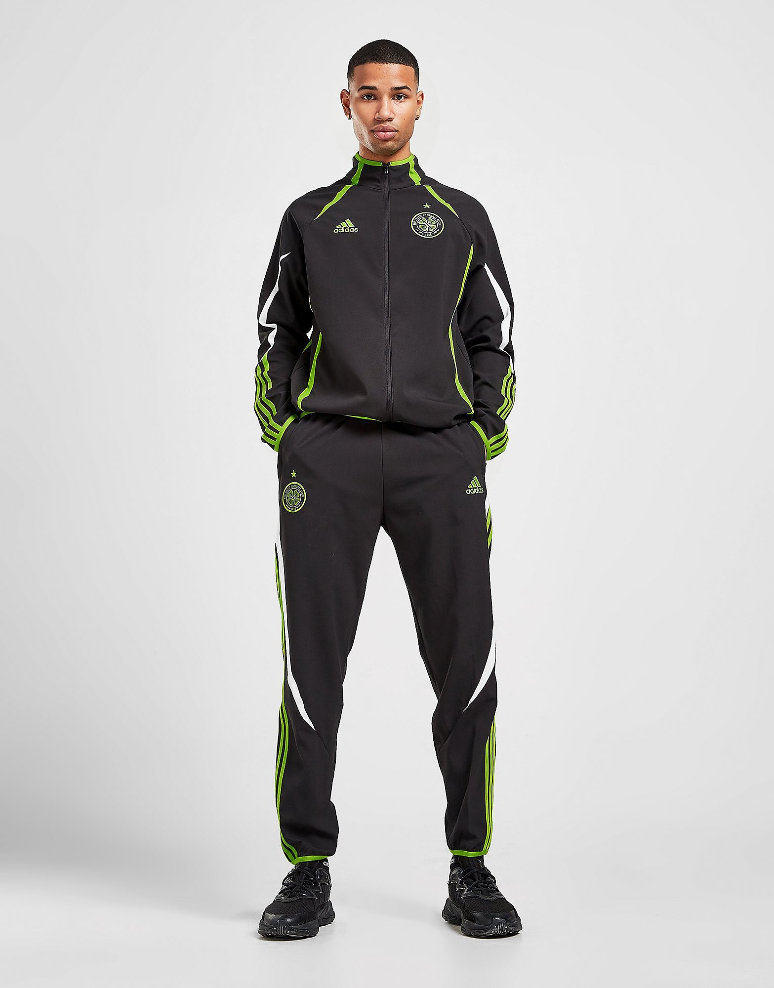 

adidas Celtic FC Teamgeist Woven Track Pants - Black - Mens, Black