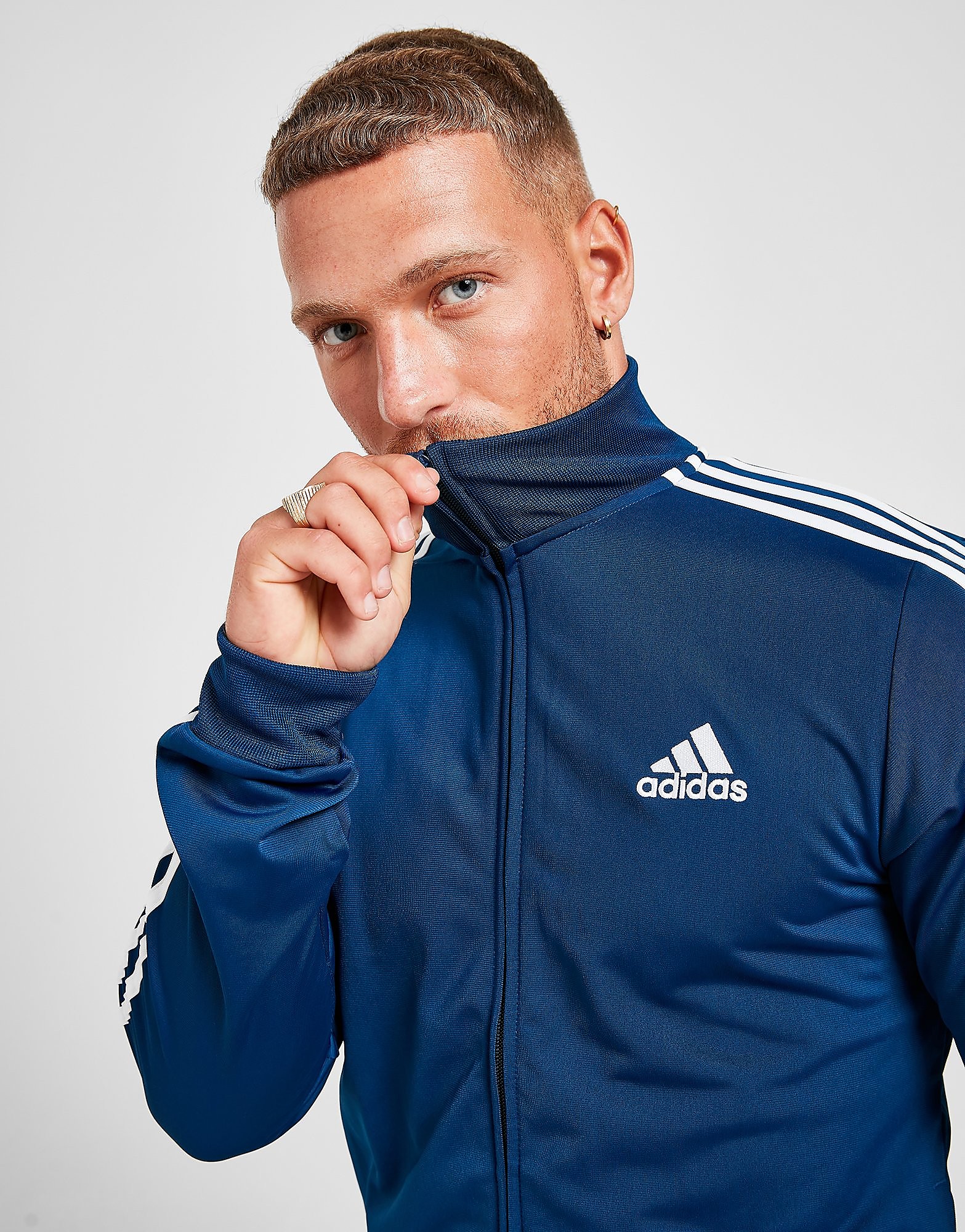 

adidas Badge Of Sport 3-Stripes Poly Track Top - Only at JD - Blue - Mens, Blue