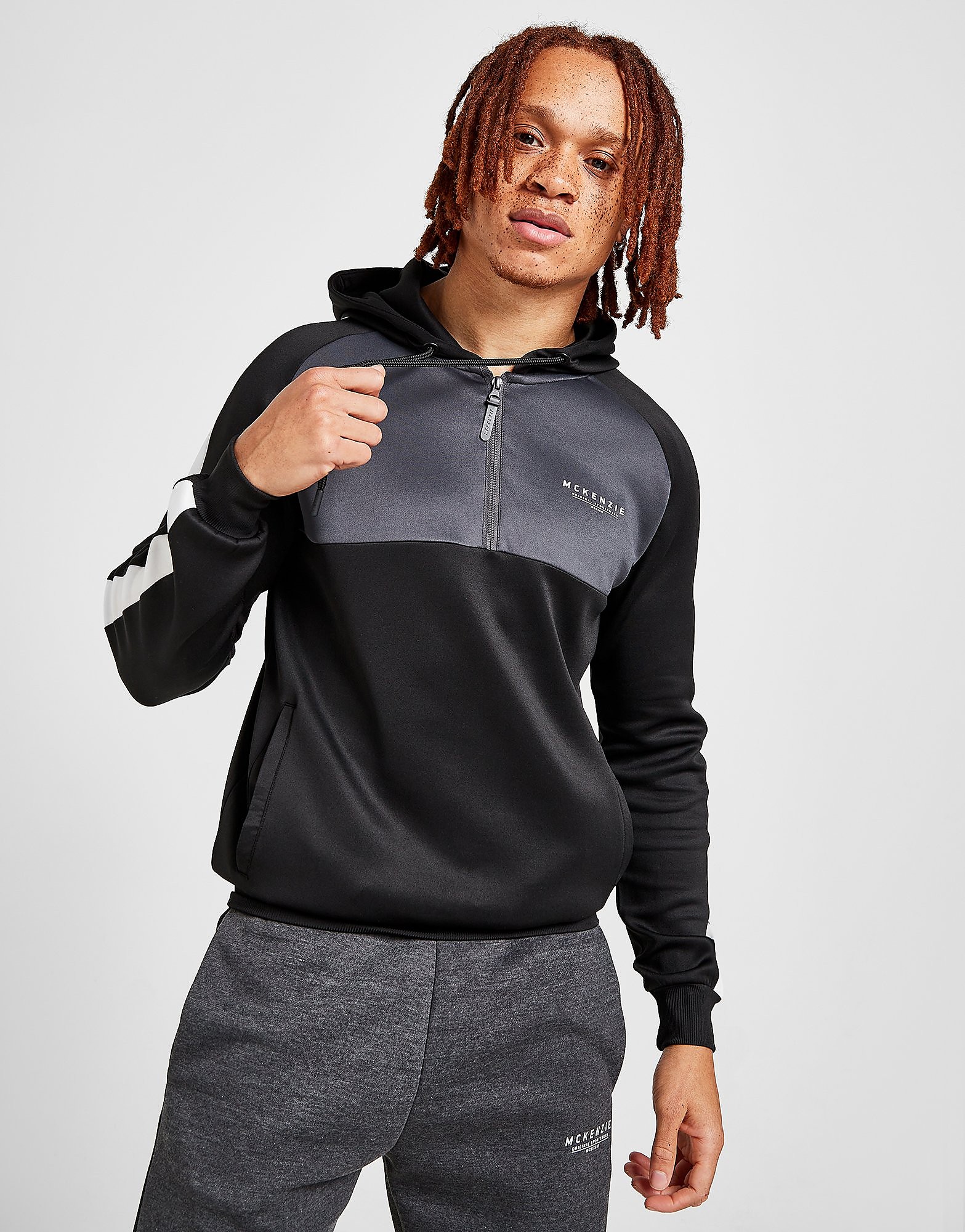 

McKenzie Exhilarate Poly 1/4 Zip Hoodie - Only at JD - Black - Mens, Black