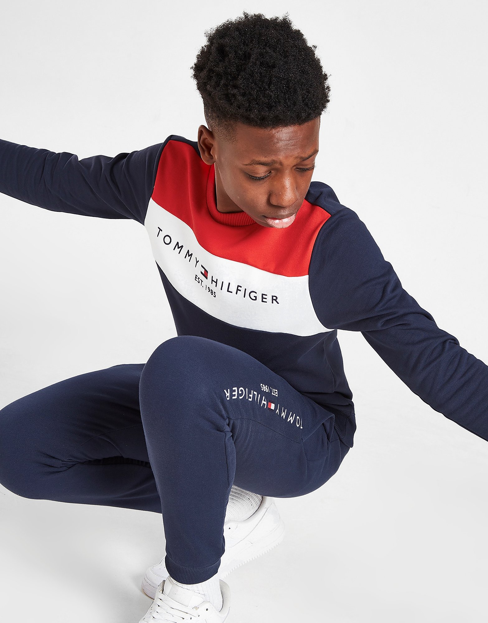 

Tommy Hilfiger Essential Colour Block Tracksuit Junior - Navy/Red - Kids, Navy/Red