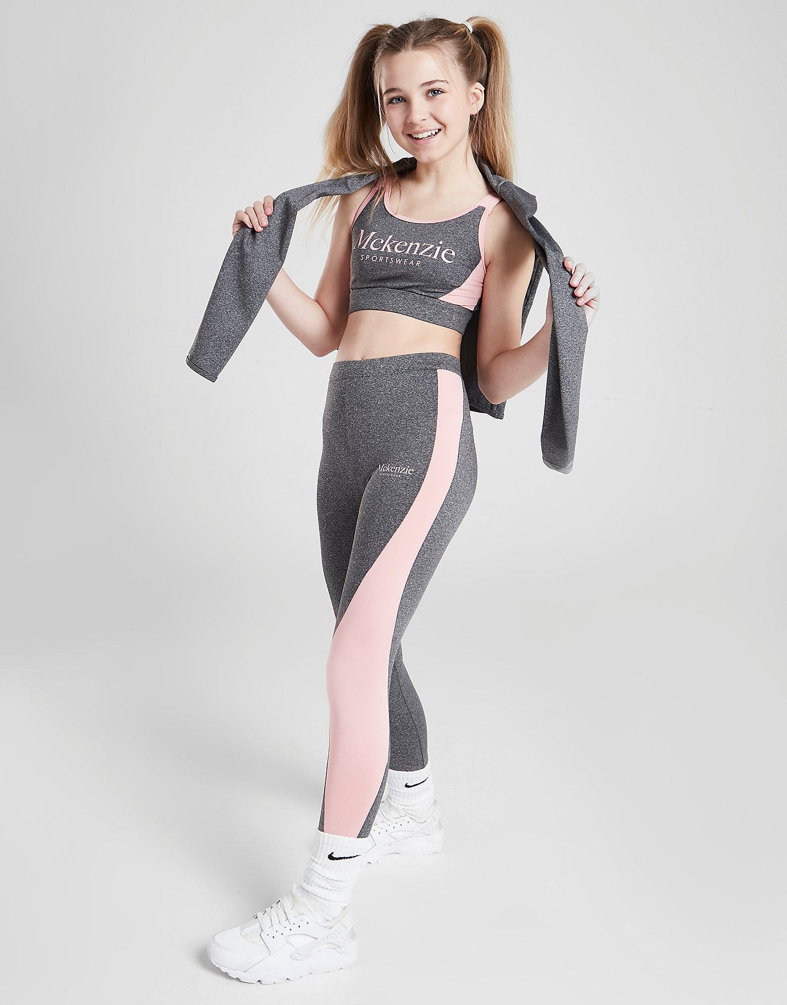 

McKenzie Girls' Fitness Colour Block Sports Bra Junior - Grey - Kids, Grey