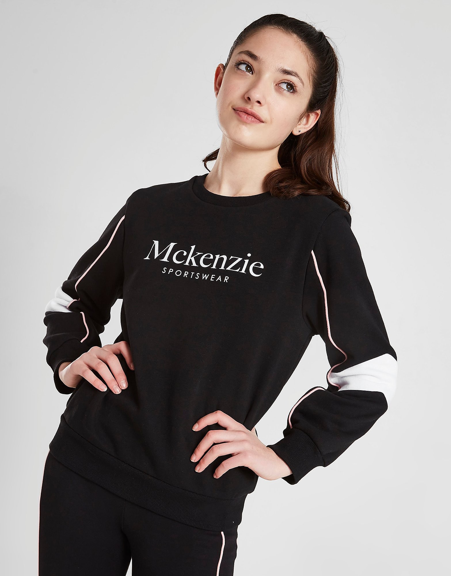 

McKenzie Girls' Crew Pipe Sweatshirt Junior - Black - Kids, Black