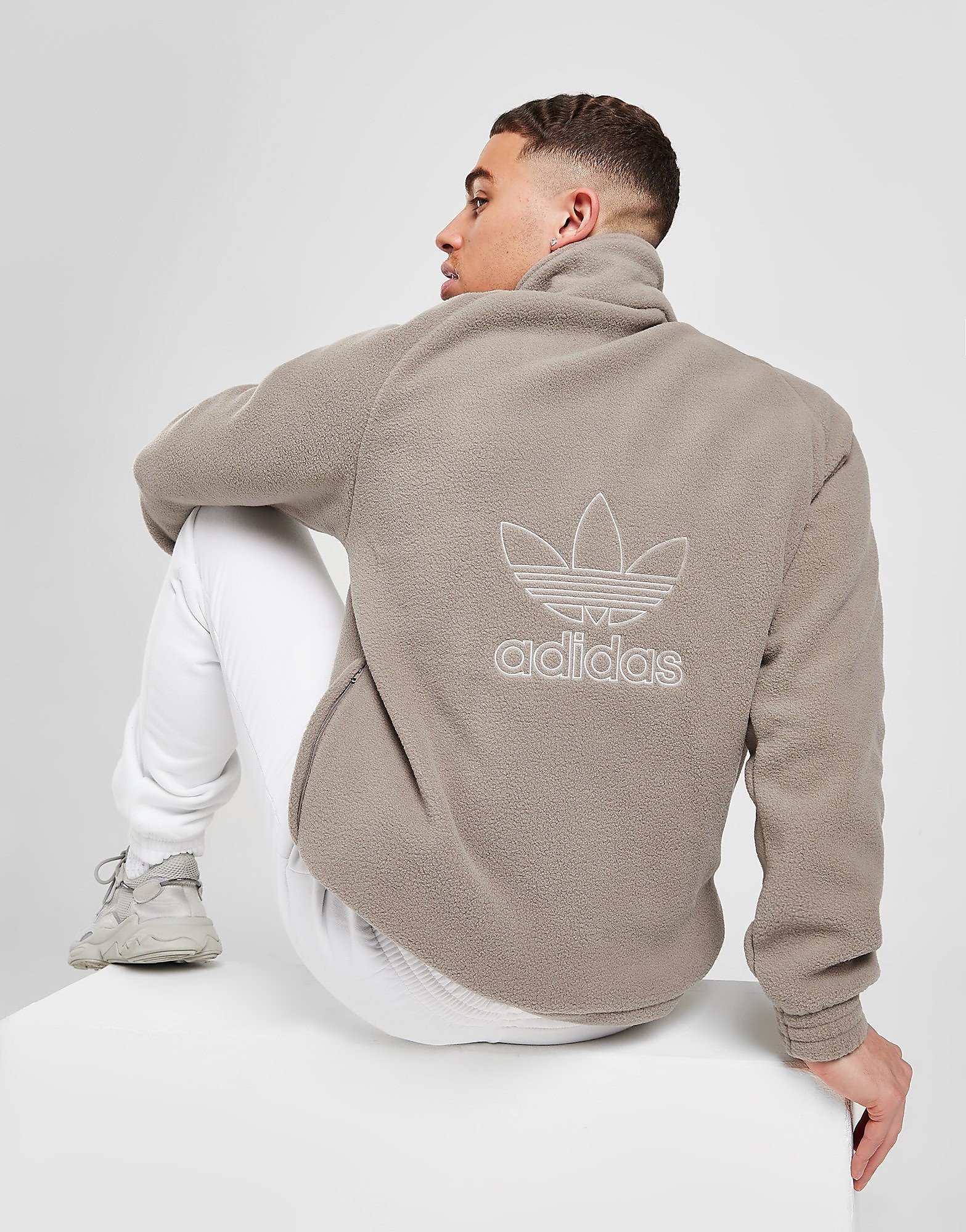 adidas Originals Polar Half Zip Sweatshirt - Chalky Brown - Mens, Chalky Brown