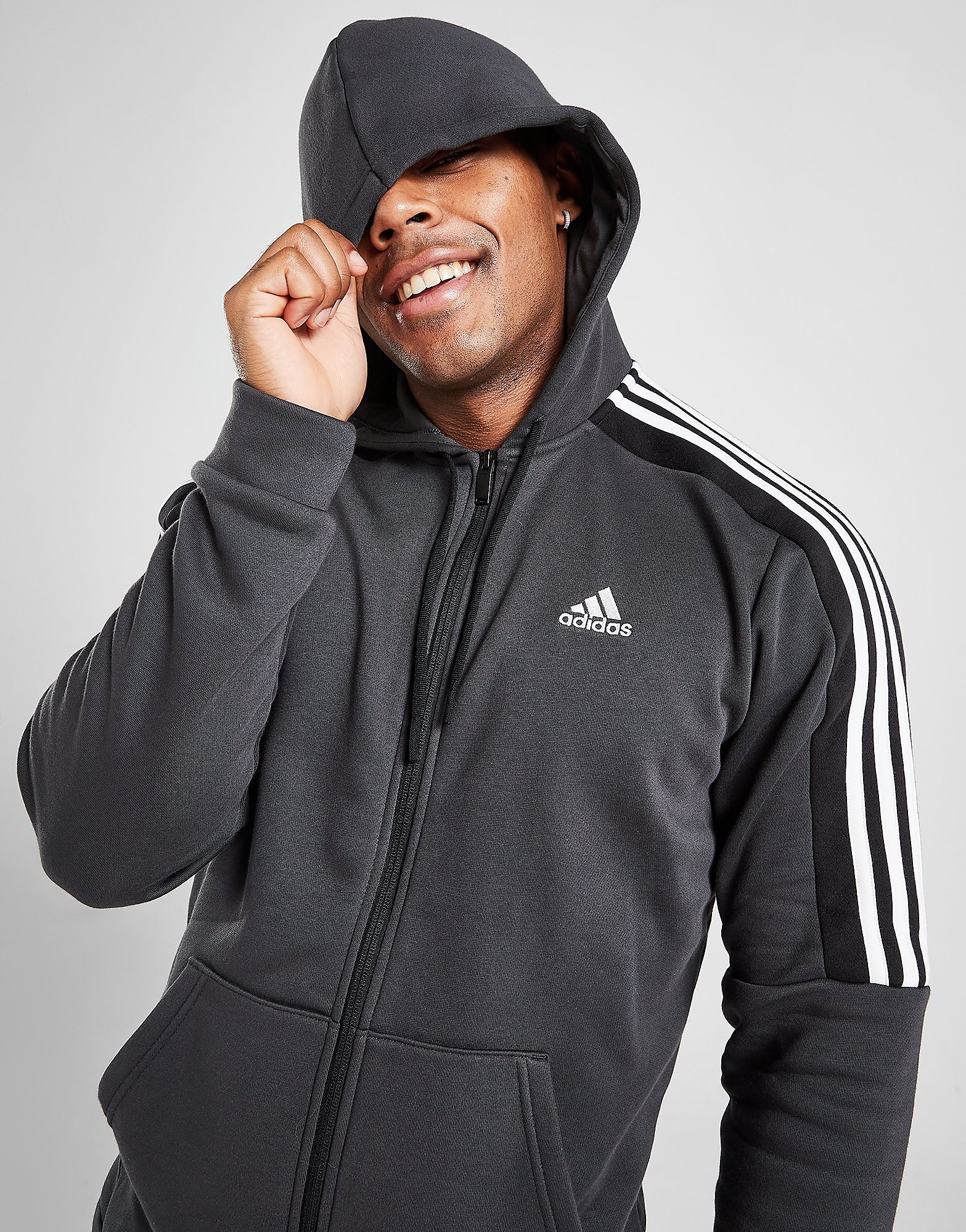 

adidas Energize Full Zip Hoodie - Only at JD - Grey - Mens, Grey
