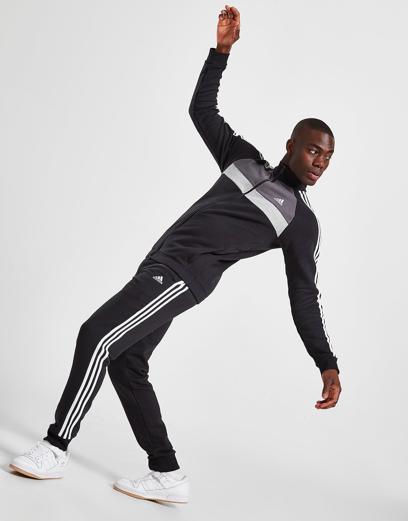 adidas Badge of Sport Colour Block Fleece Tracksuit - Only at JD - Black, Black