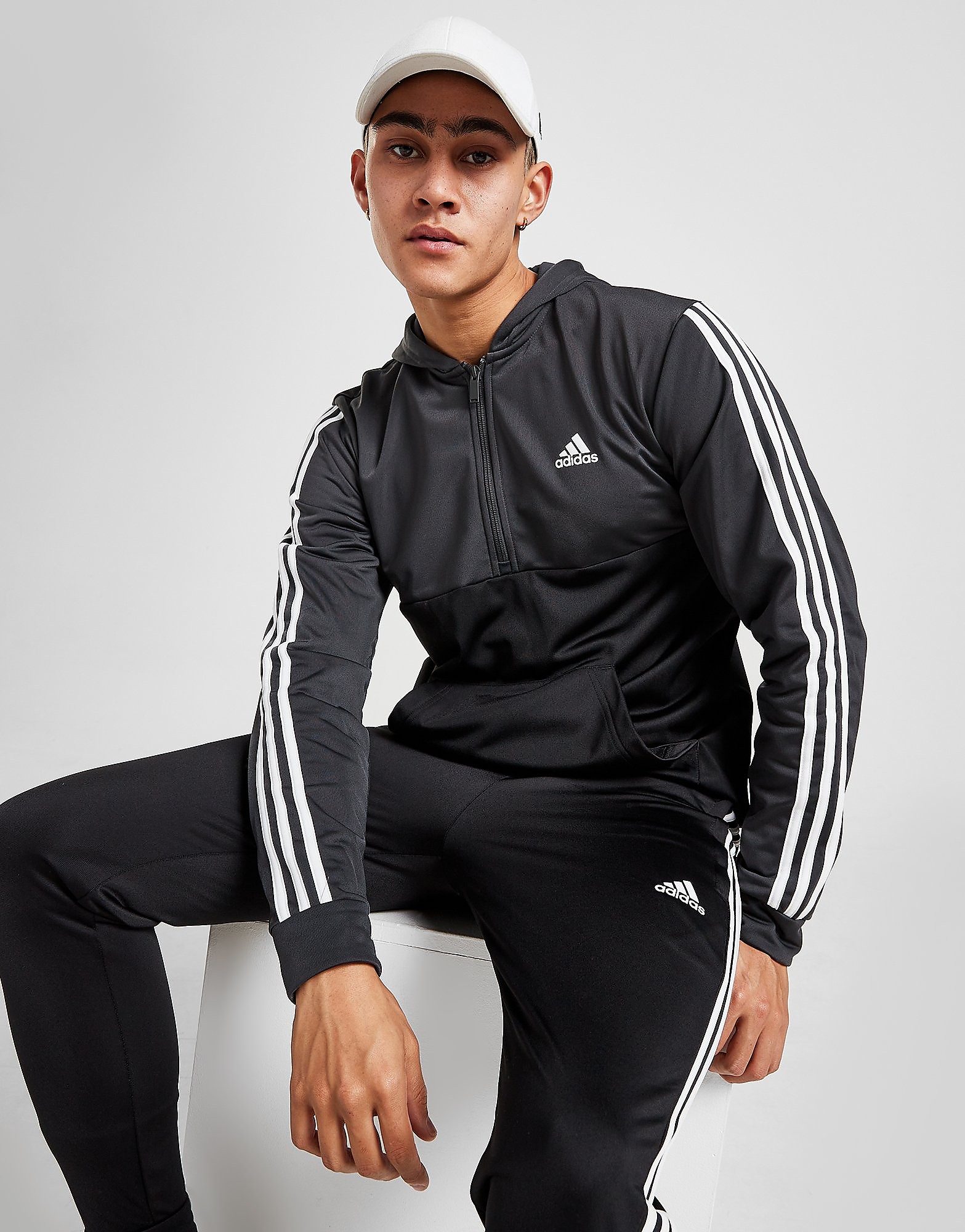 

adidas Badge of Sport 1/2 Zip Poly Tracksuit - Only at JD - Black, Black