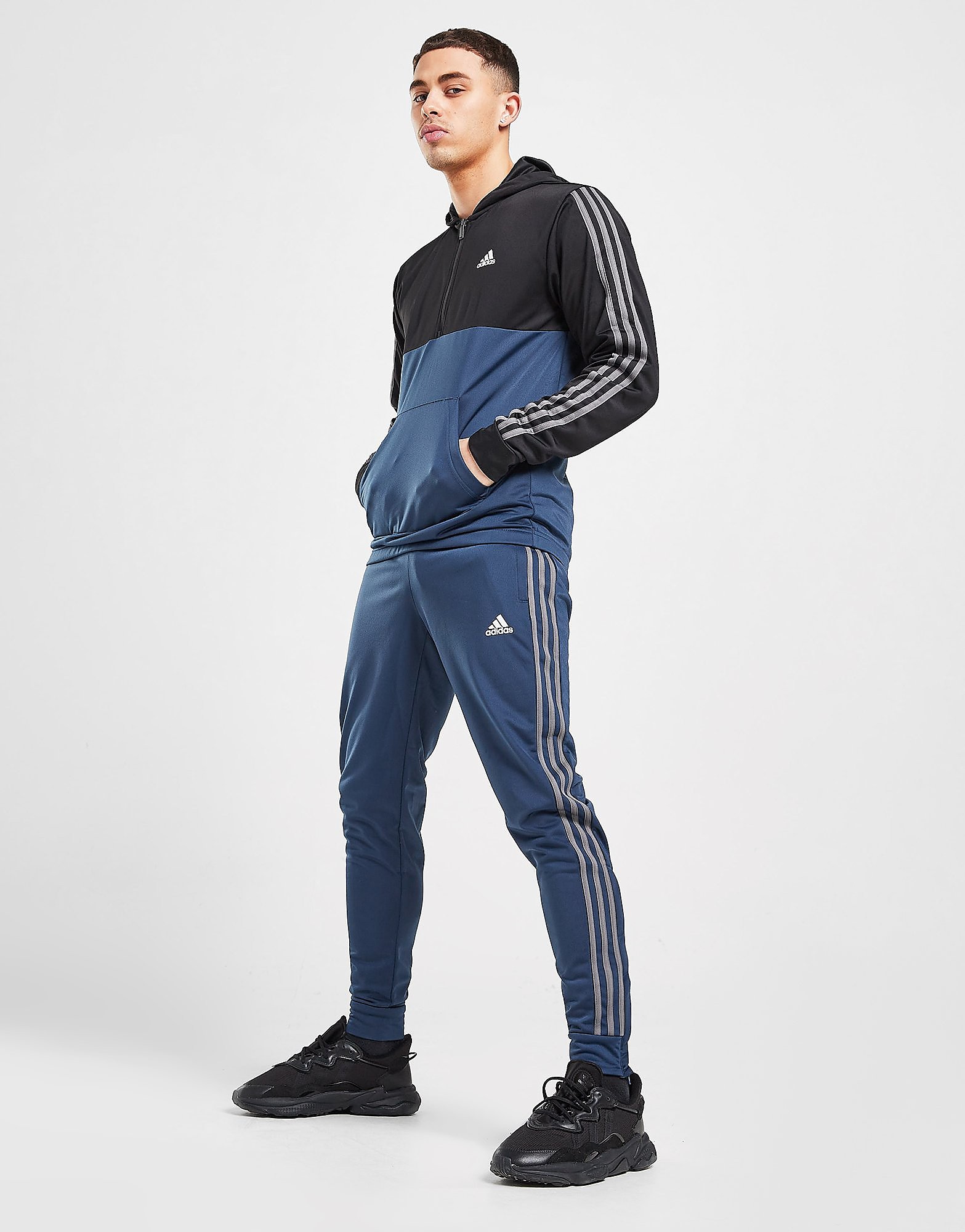 

adidas Badge of Sport 1/2 Zip Poly Tracksuit - Only at JD - Blue/Black - Mens, Blue/Black