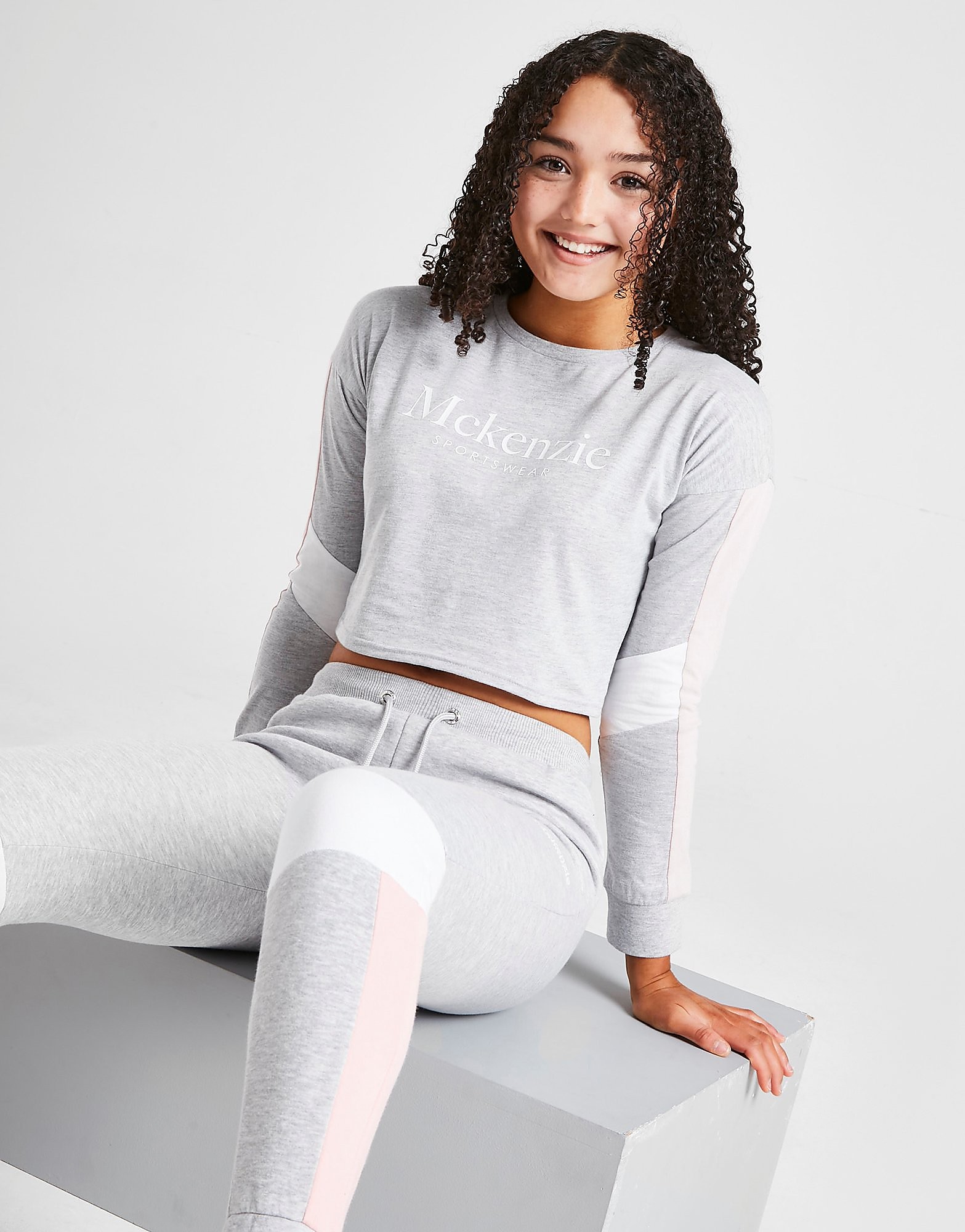

McKenzie Girls' Colour Block Long Sleeve T-Shirt Junior - GREY - Kids, GREY